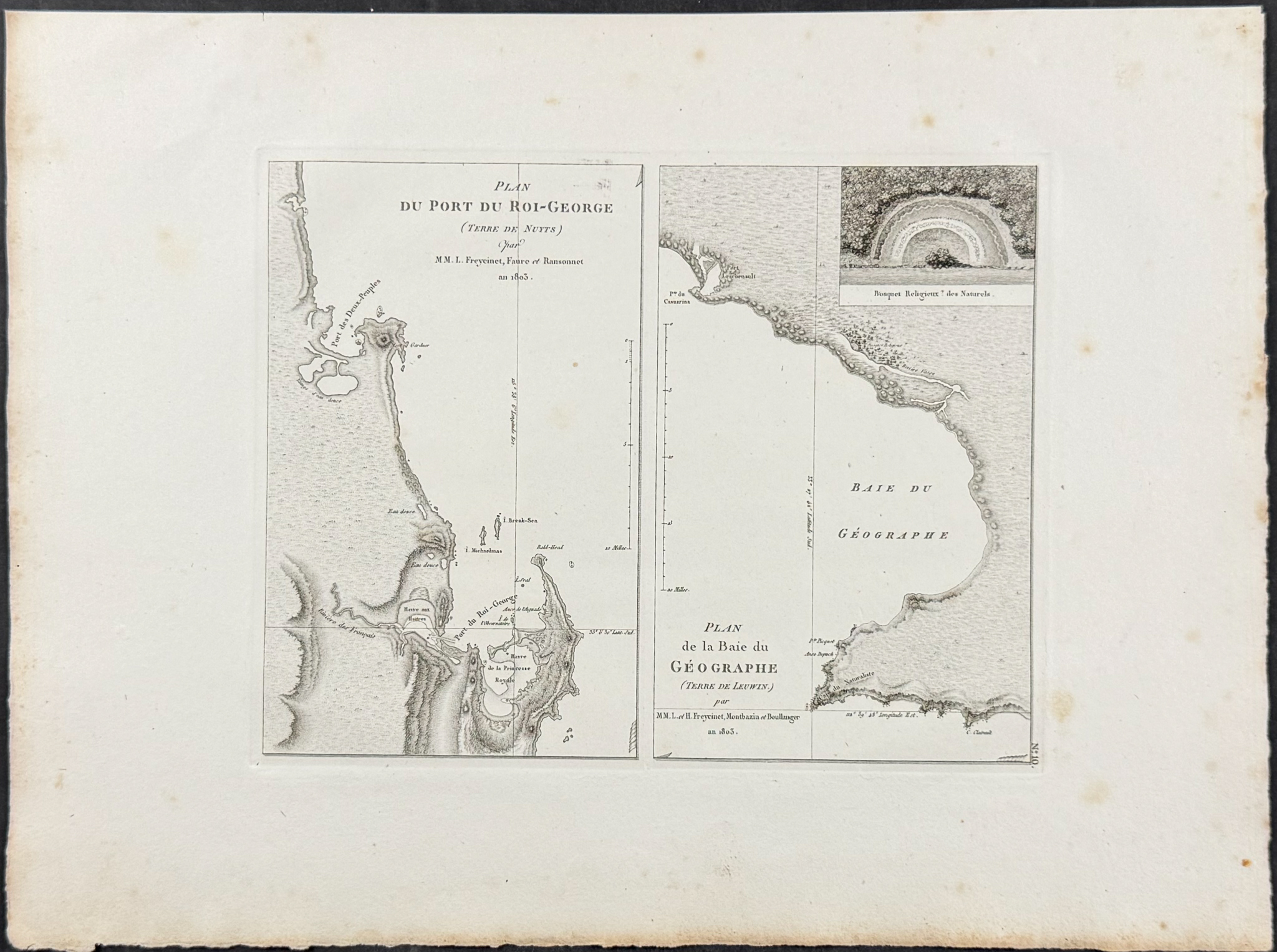 Peron & Freycinet - Maps of Australia (Port du Roi-George, Baie du Geographe) [Australia, New Holland]