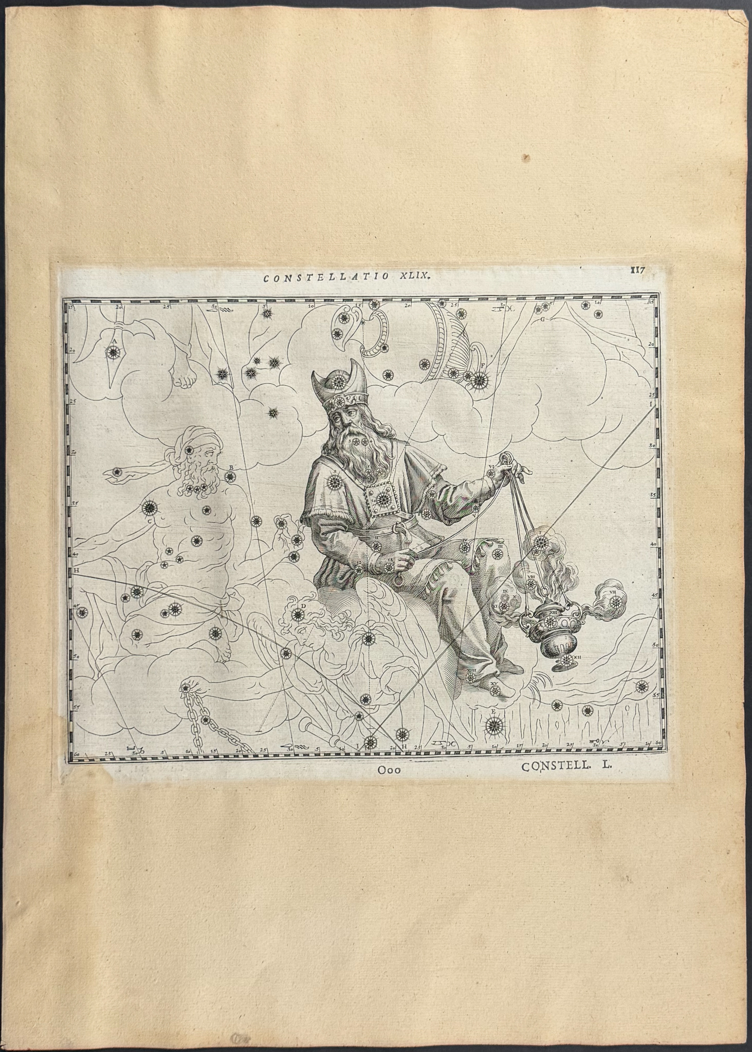 Schiller - Pair of Christianized Constellations of Grus, Phoenix (The high priest Aaron) & Pavo, Indus (Job, servant of God)