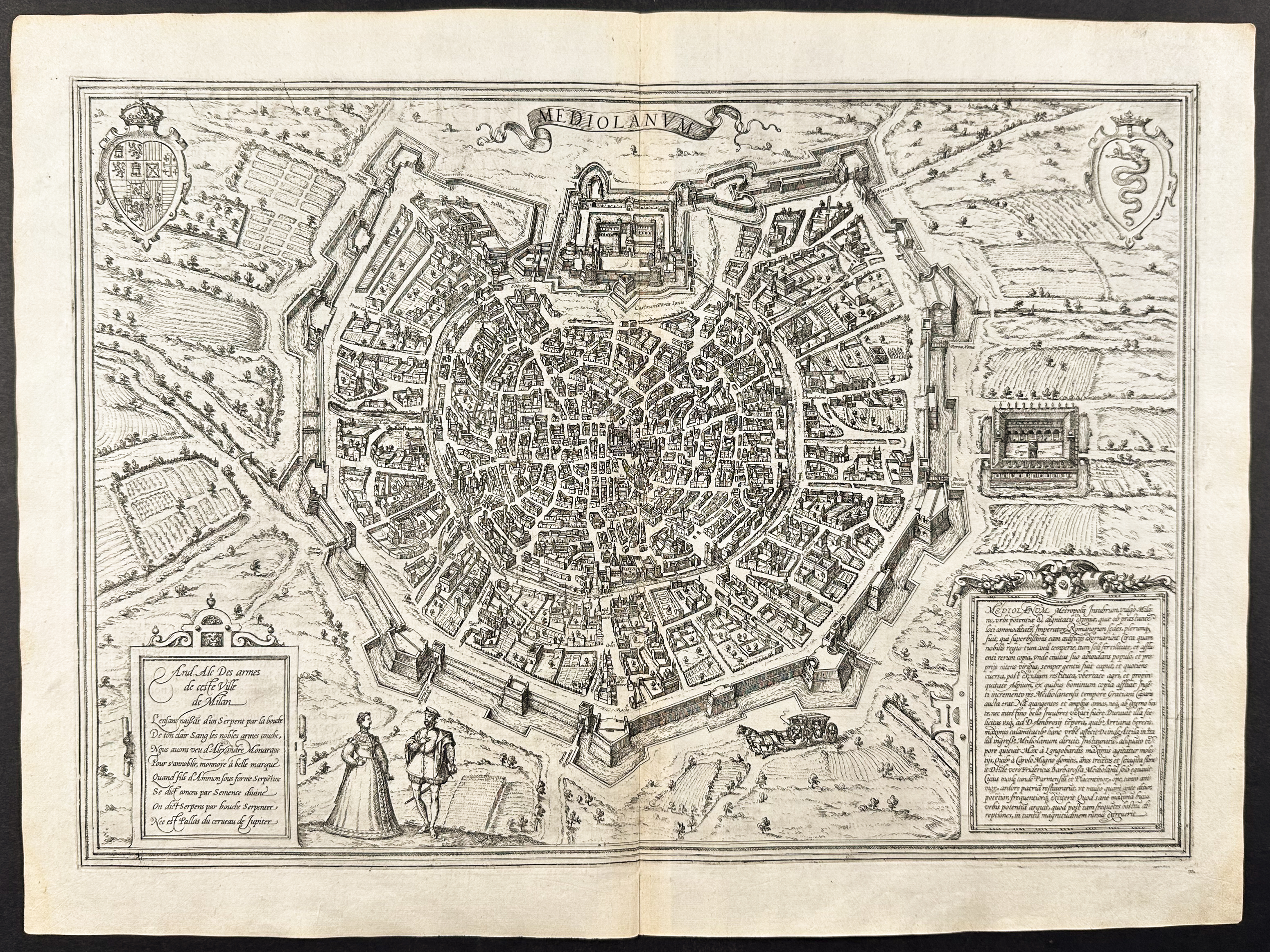 Braun & Hogenberg, pub. 1575 - View of Milan, Italy
