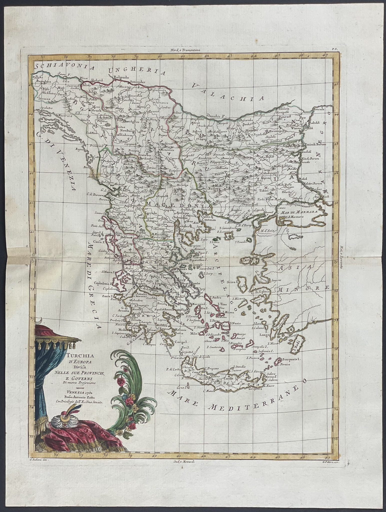 Zatta - Pair of Maps of Turkey