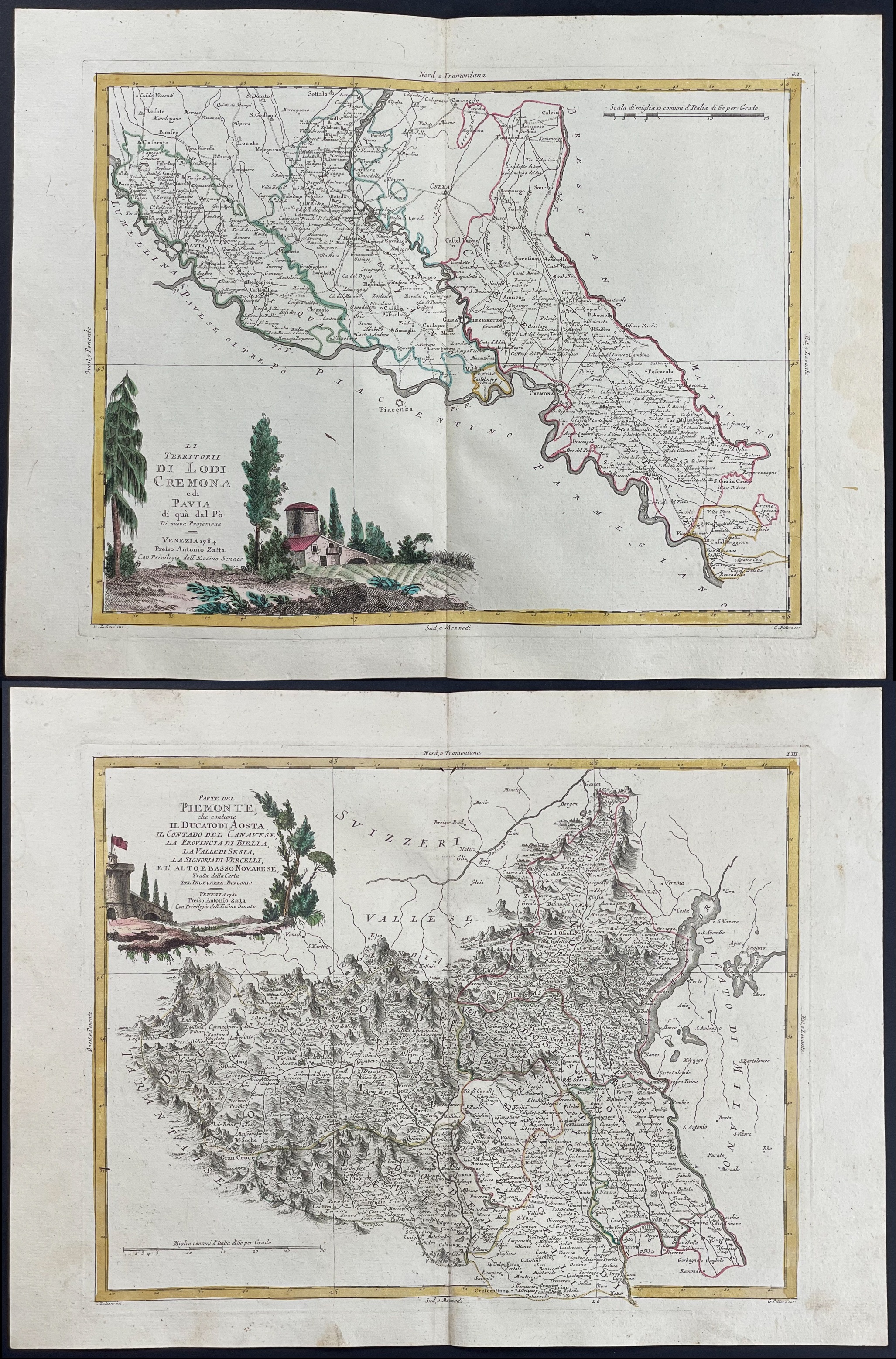 Zatta - 6 Regional Maps of Italy