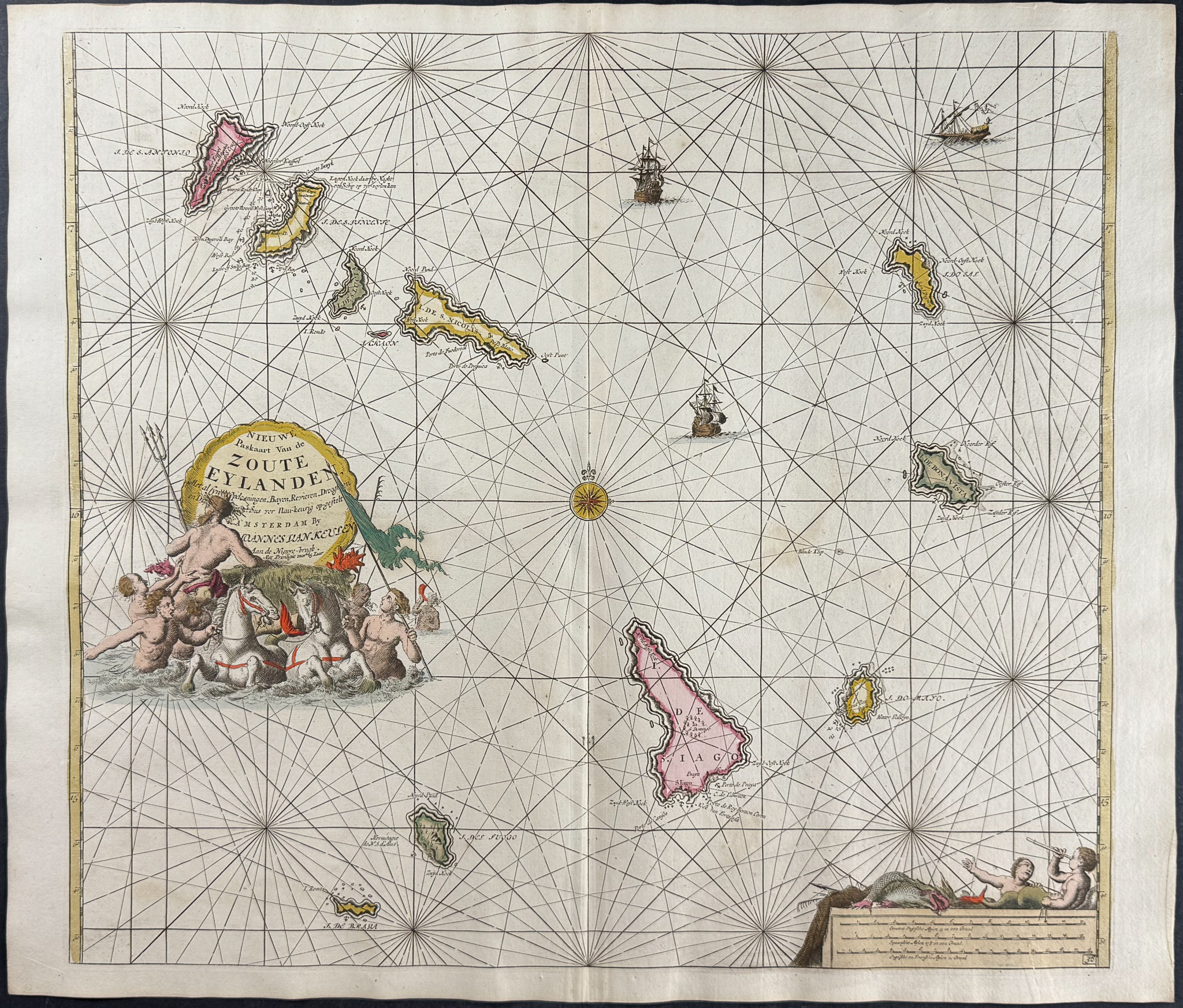 Van Keulen, Rare - Map of the Cape Verde Islands