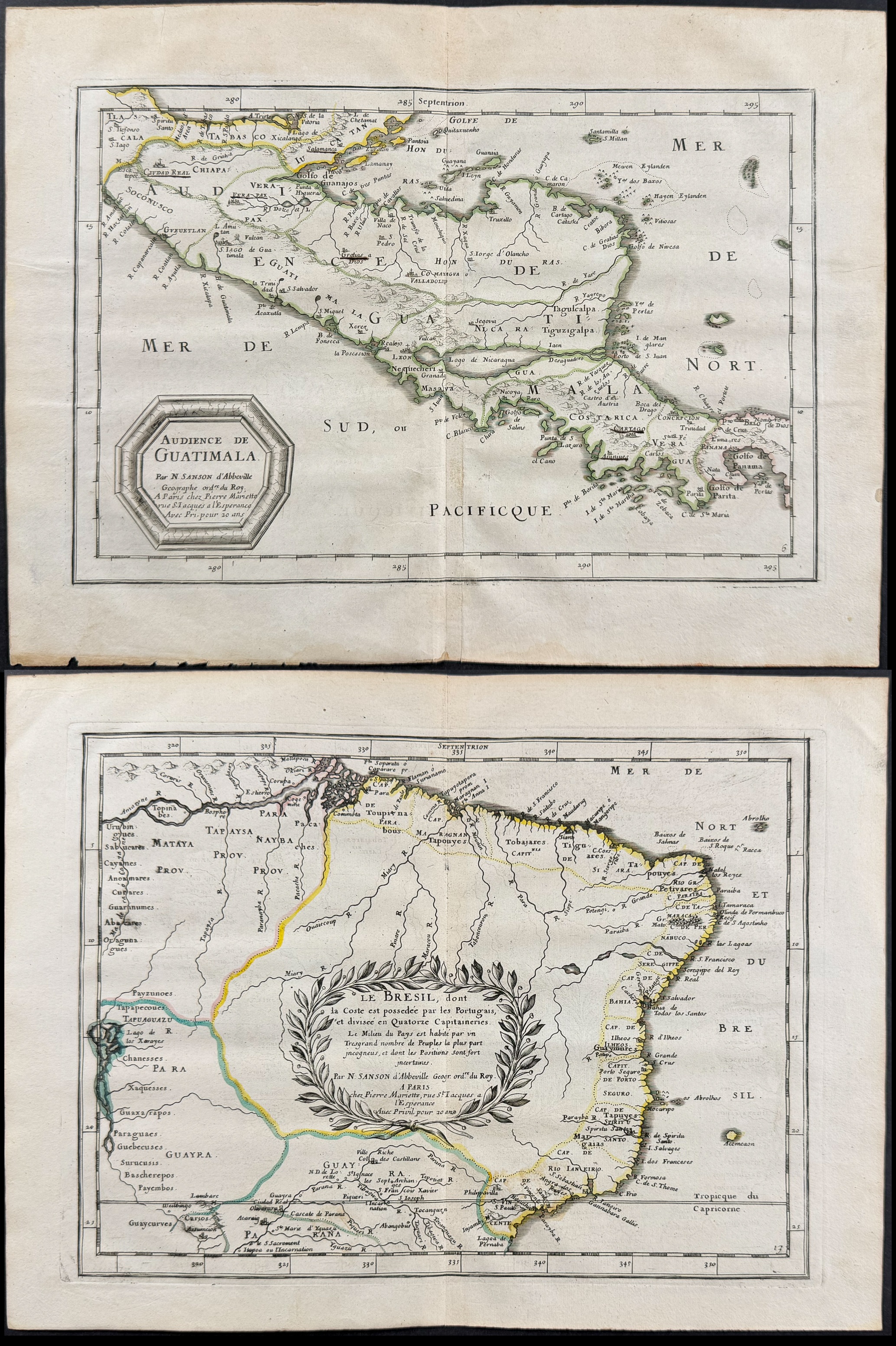 Sanson - 5 Maps of Central & South America