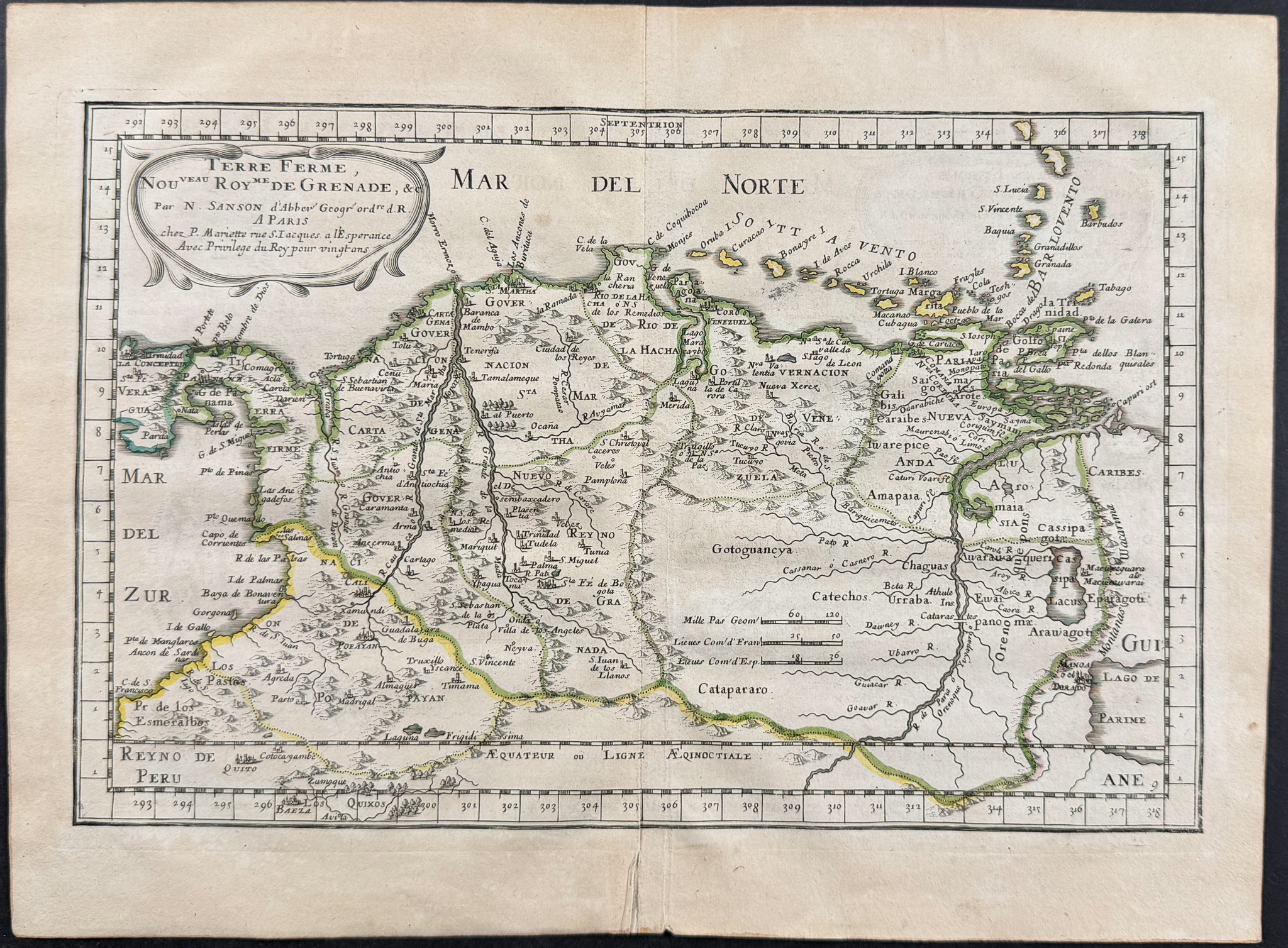 Sanson - 5 Maps of Central & South America