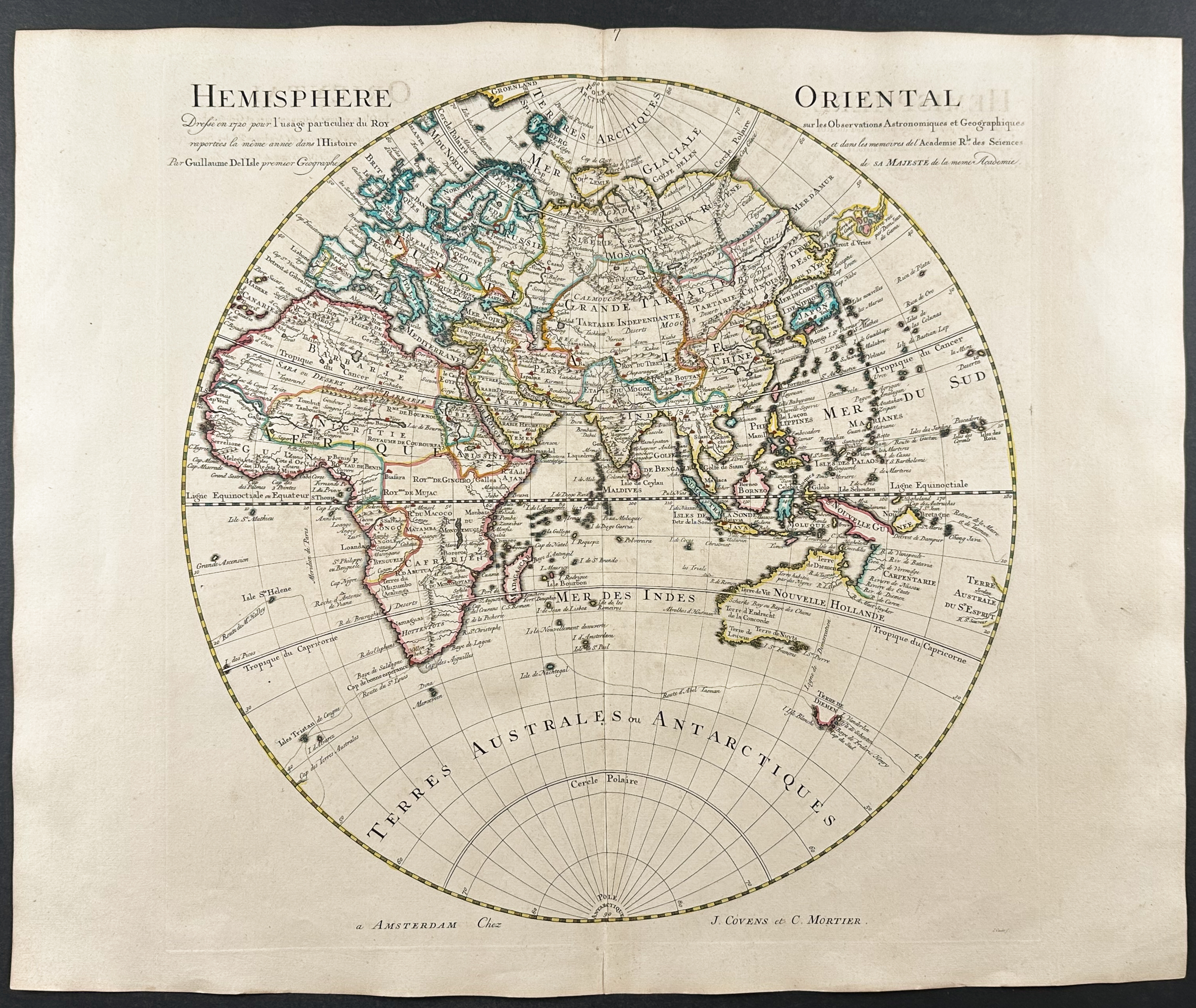 De L'Isle - Map of the Eastern Hemisphere (Ancient World with Europe, Asia, Africa, and part of New Holland or Australia)