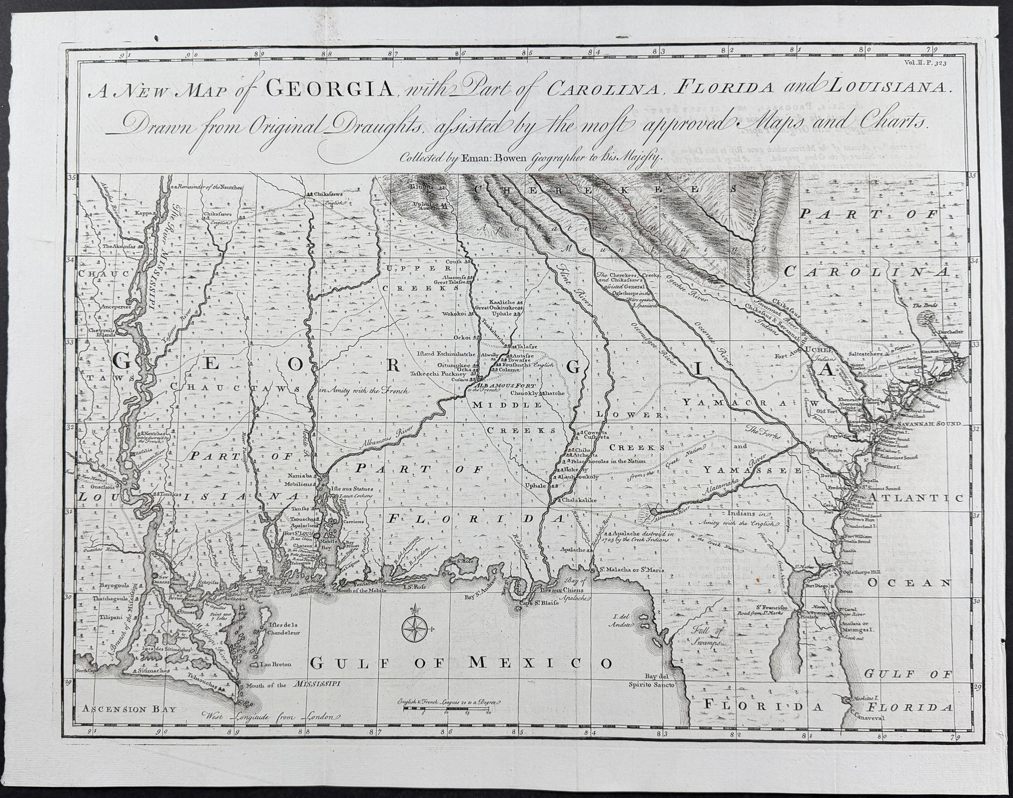Harris - New Map of Georgia, with Part of Carolina, Florida and Louisiana