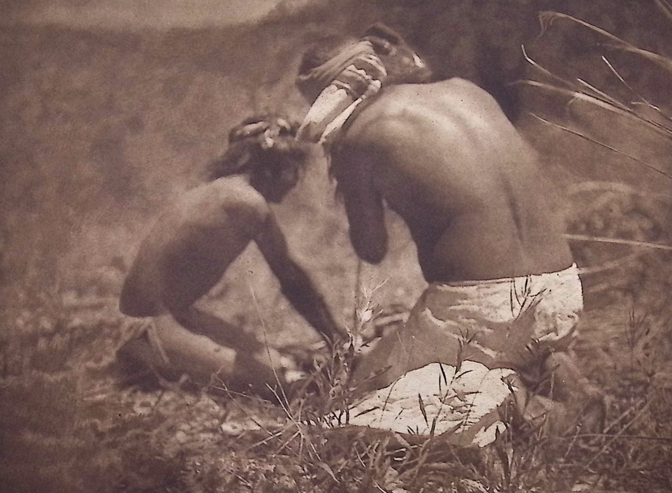 Edward Curtis - The Fire Drill - Apache