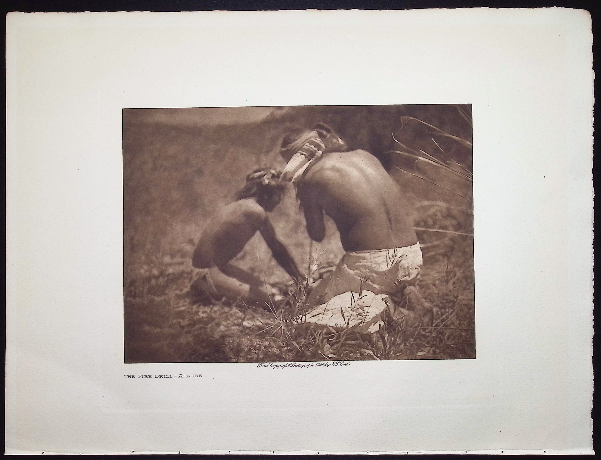 Edward Curtis - The Fire Drill - Apache