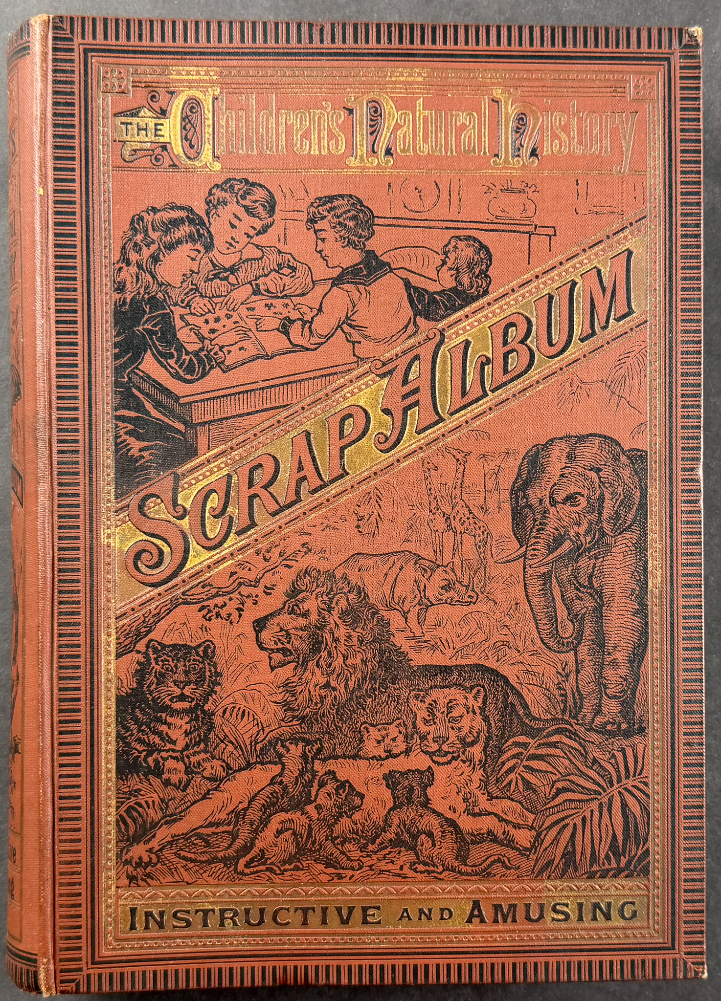 Children's Natural History Scrap Album - Volume with 90 Chromolithographed Leaves