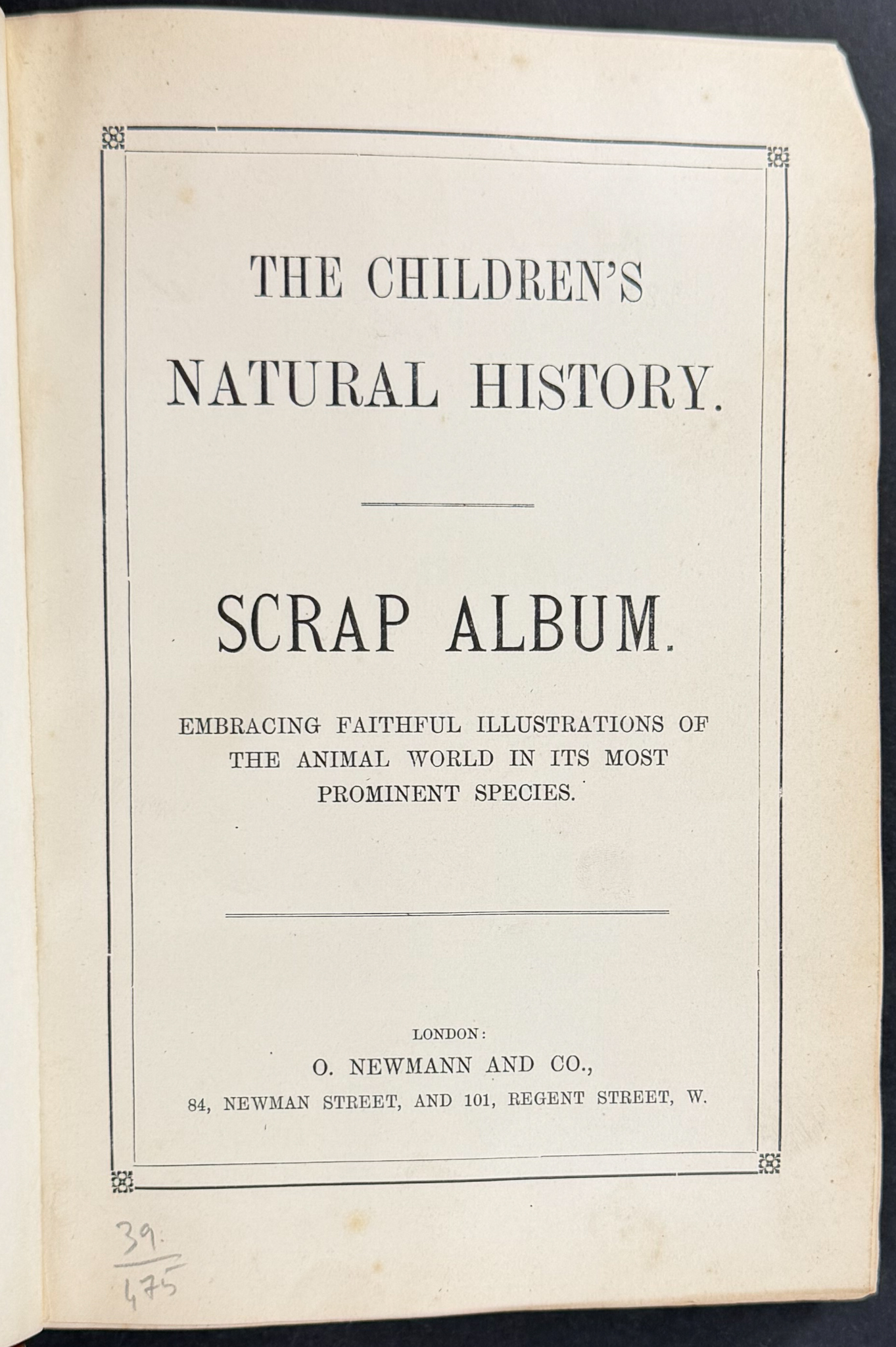Children's Natural History Scrap Album - Volume with 90 Chromolithographed Leaves