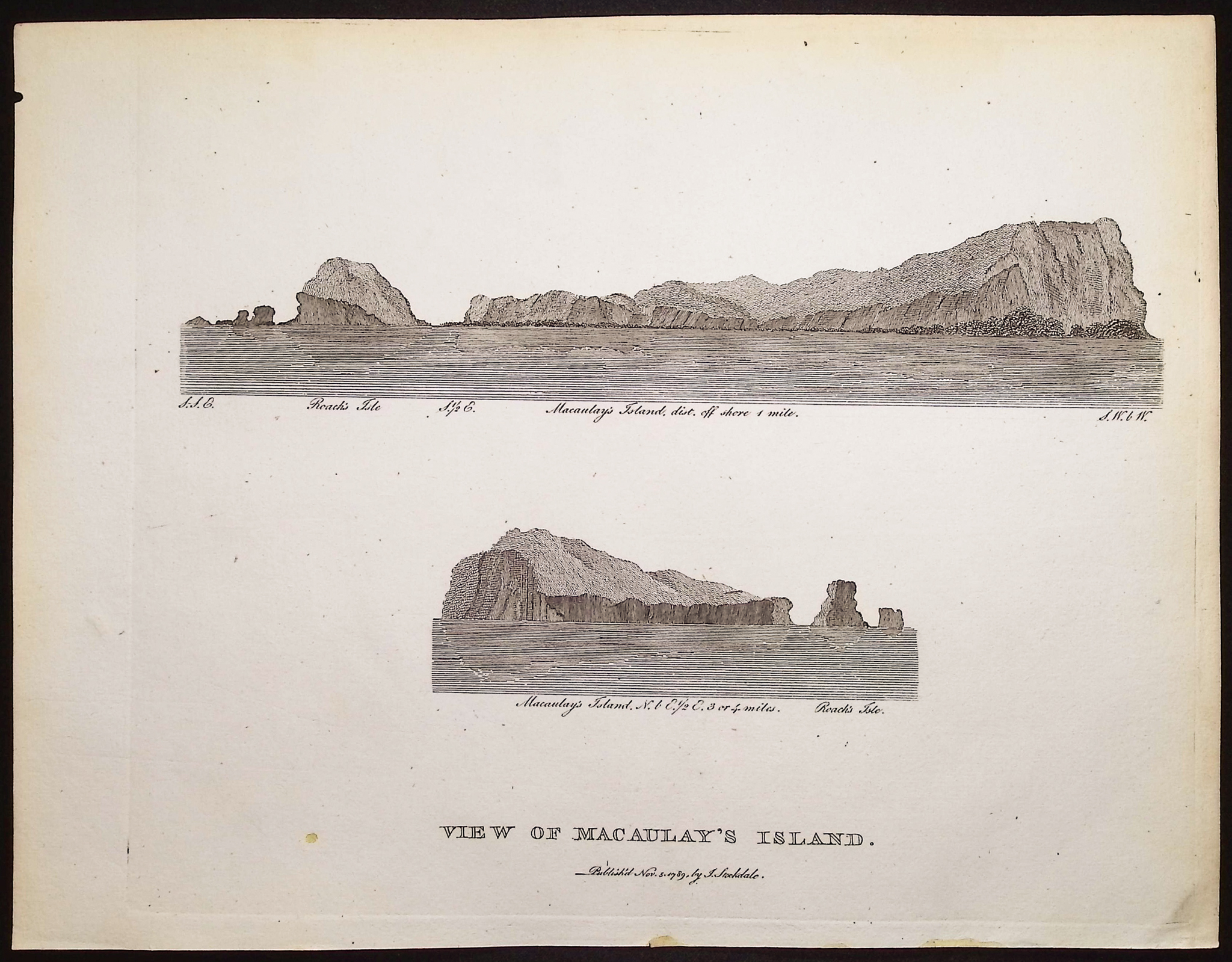 Philip, Australia - 3 Engravings of Coastal Views & Map