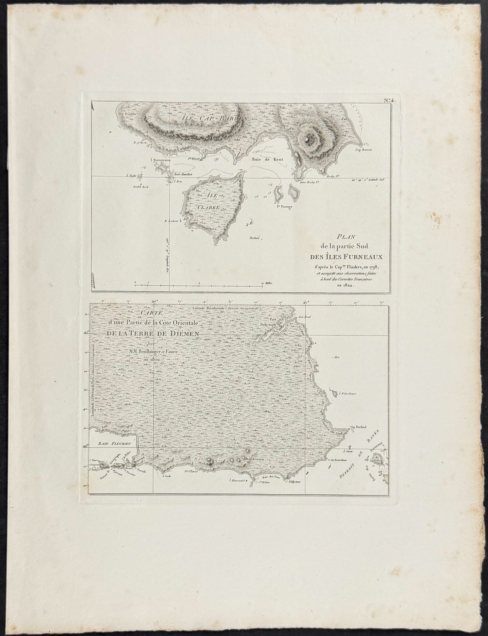 Peron & Freycinet - Maps of Van Diemen's Land & Furneaux Group of Islands [Australia, New Holland]
