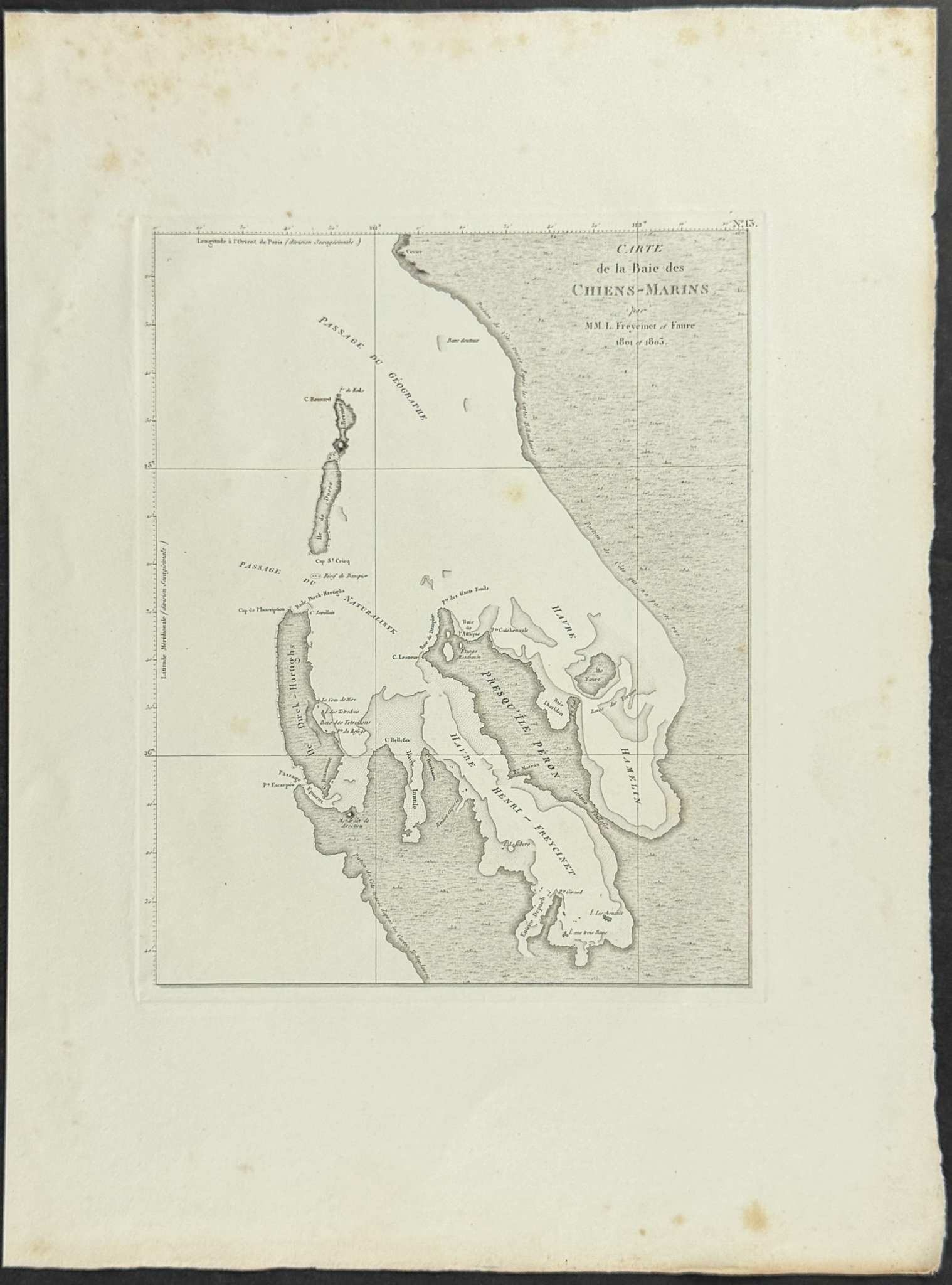 Peron & Freycinet - Map of Australia (Baie des Chiens-Marins) [Australia, New Holland]