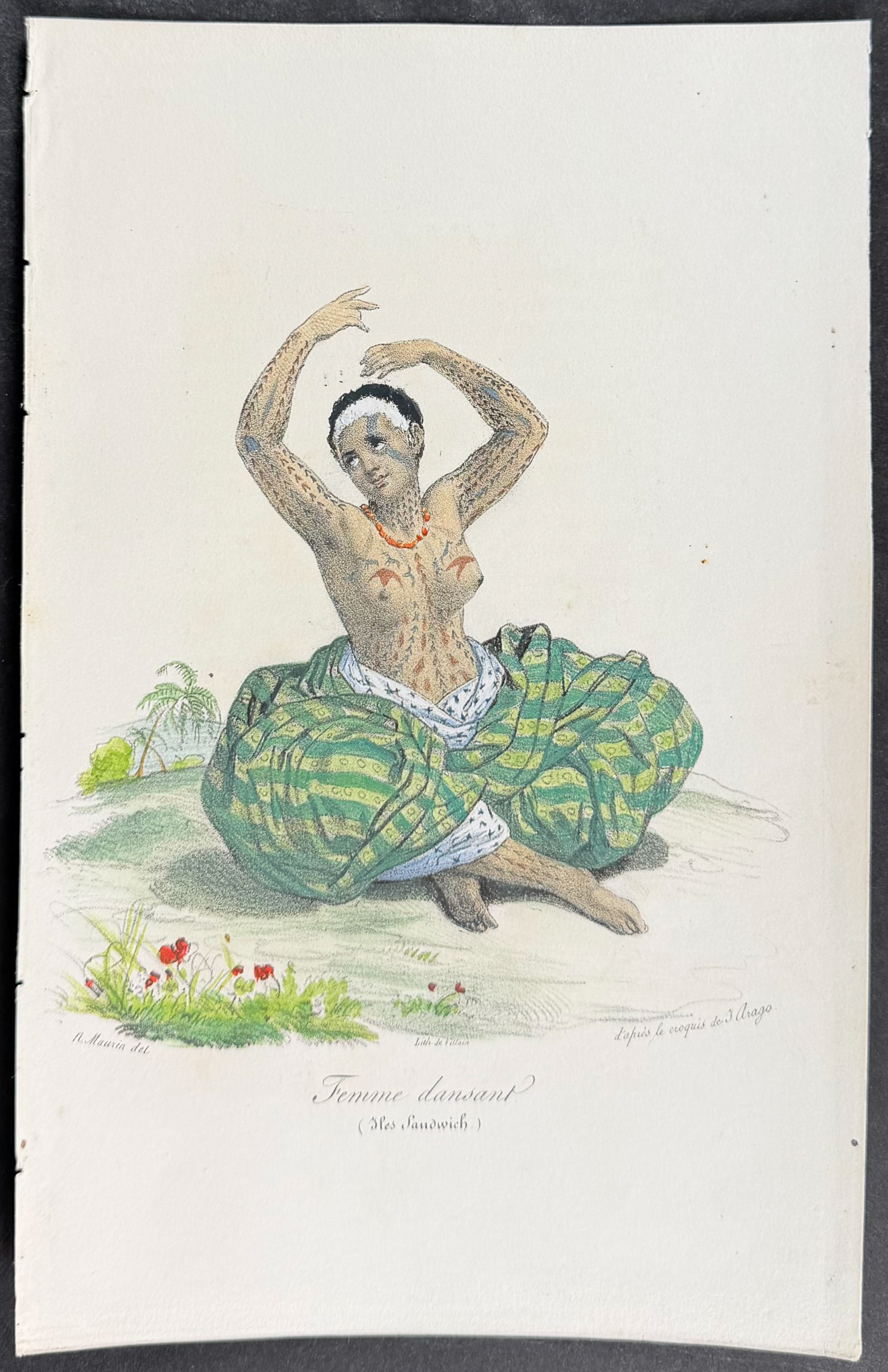 Arago, Hawaii - Woman Dancing (Sandwich Islands) [Femme dansant (Iles Sandwich)]