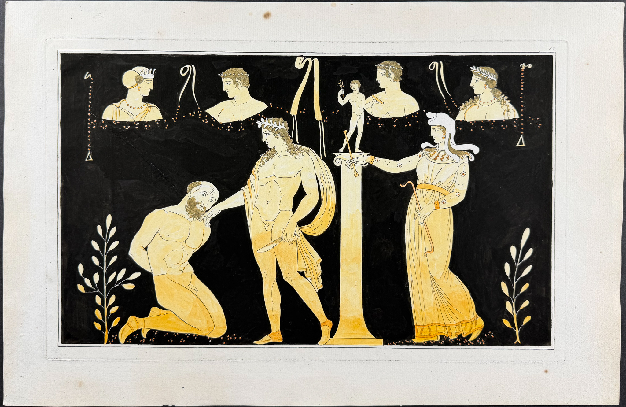 Hamilton - Pair of Engravings of a Painting from a Grecian Vase