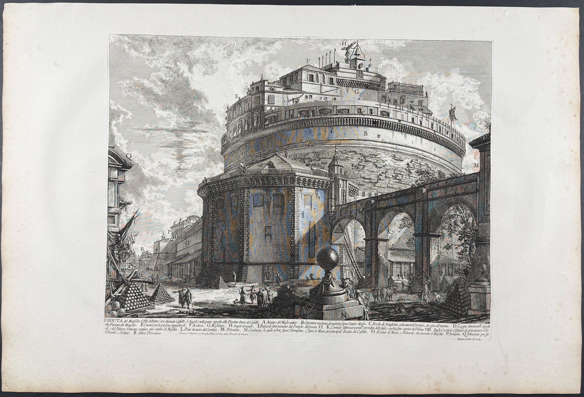 Piranesi, Folio - View of Hadrian’s Mausoleum, now called Castel Sant’Angelo… [Veduta del Mausoleo d'Elio Adriano cora chiamato Castello S. 