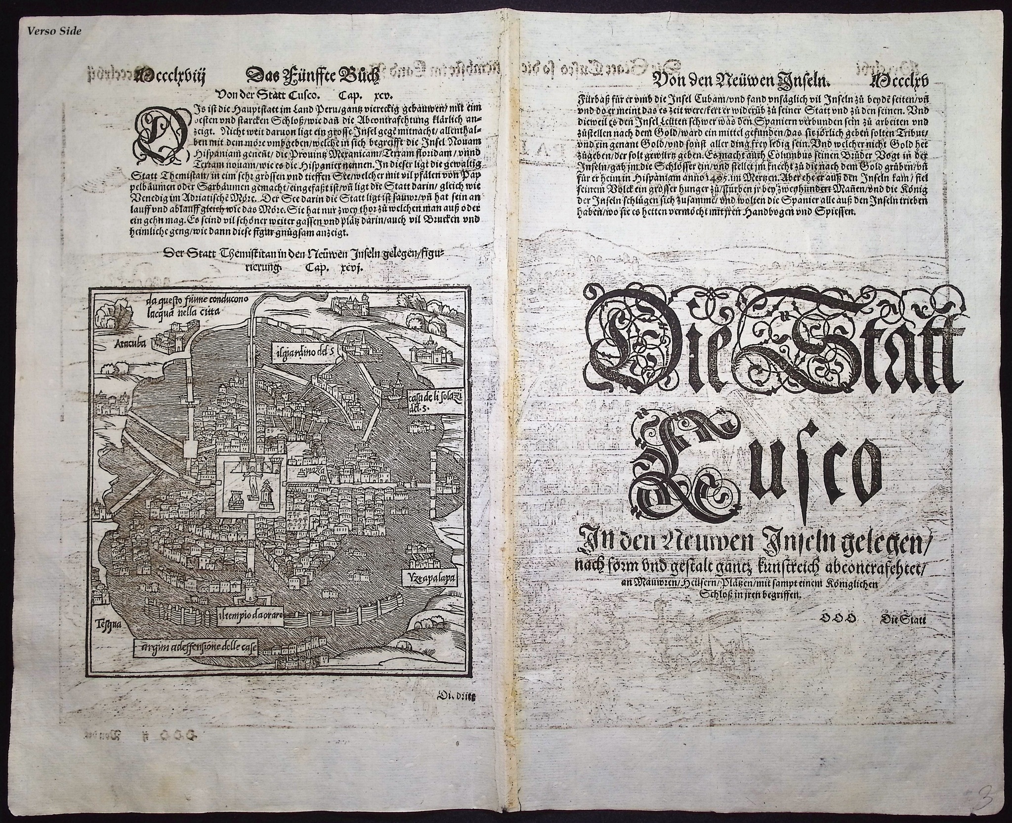 Munster, pub. 1578 - View of Cusco, Peru