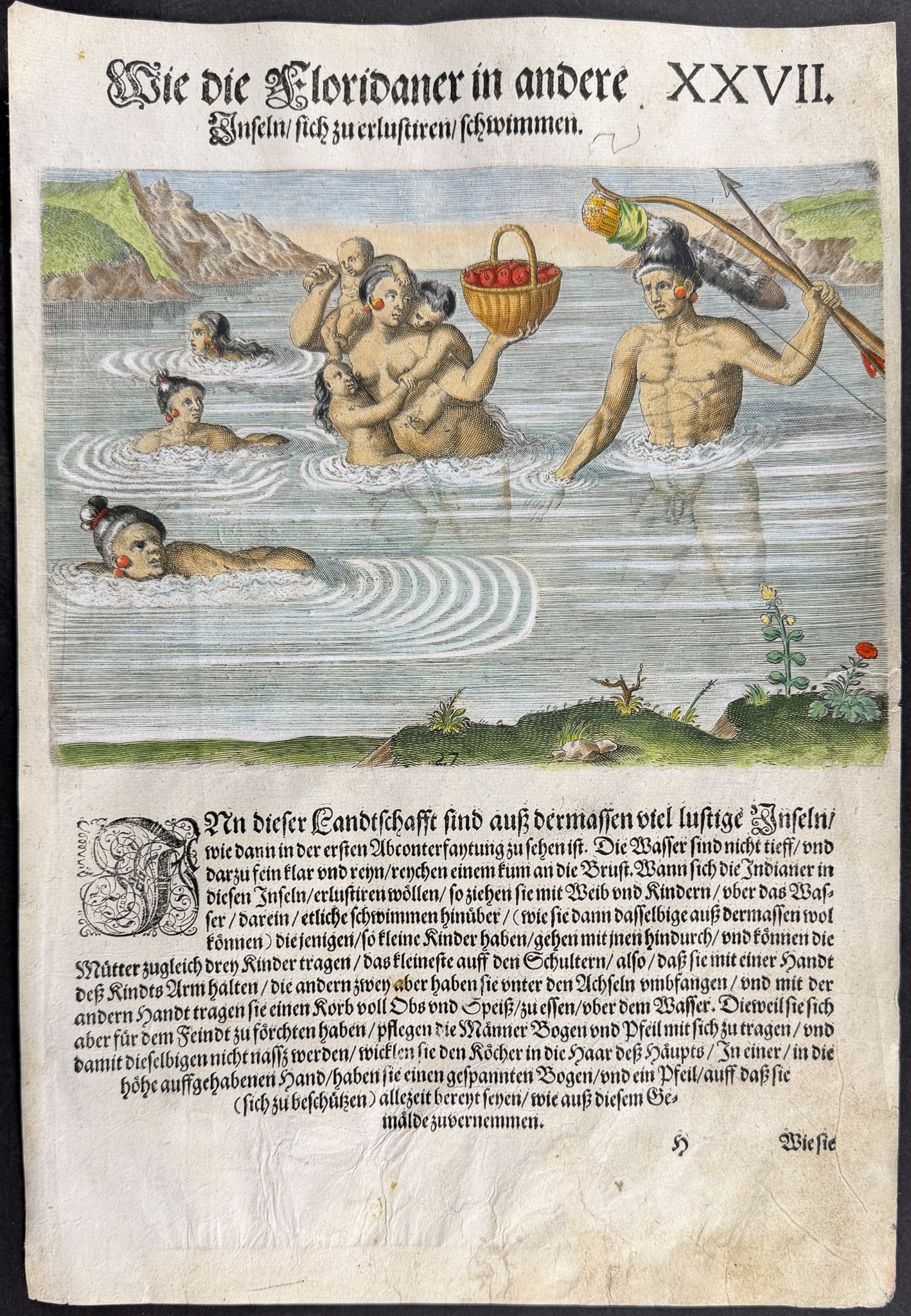 De Bry - Florida - Floridians crossing over to an island to take their pleasure