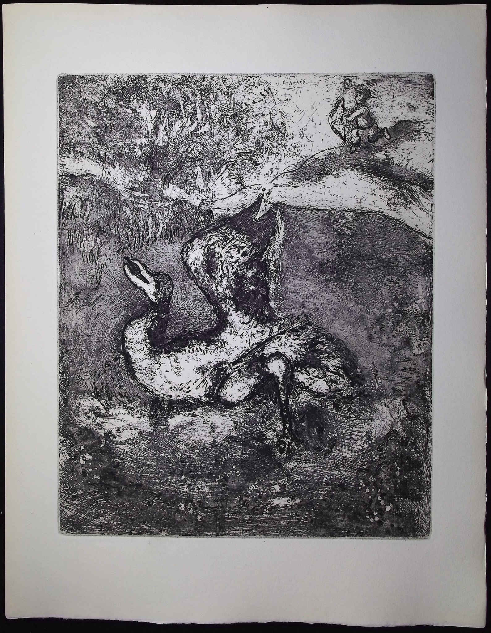 Chagall & Fontaine's Fables - 4 Etchings of Fables