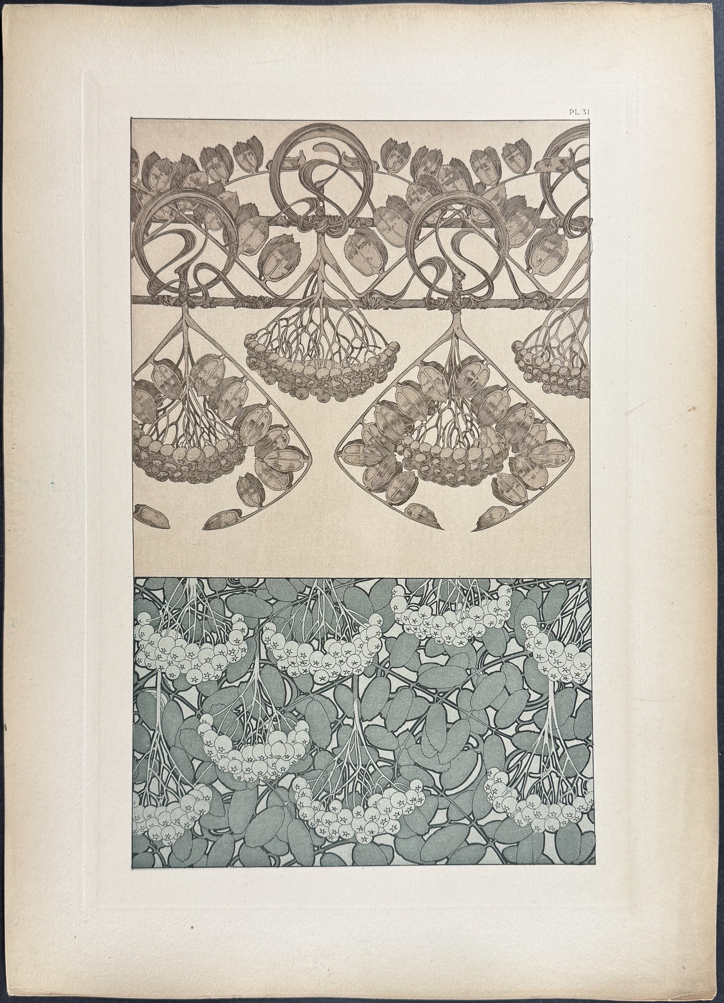 Mucha, Folio - 4 Lithographs of Floral Design, Decor, & Hair & Jewelry Designs