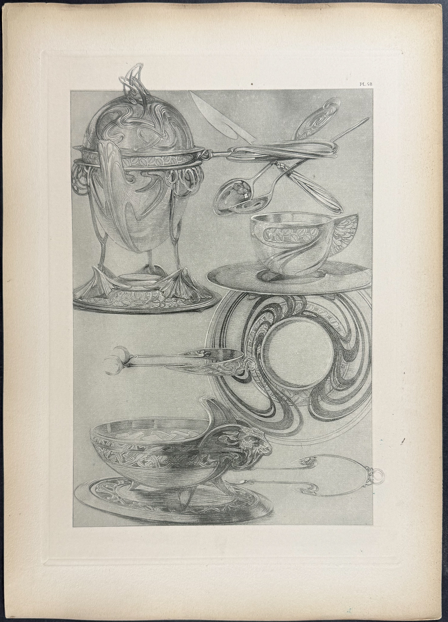 Mucha, Folio - 4 Lithographs of Serving Dishes