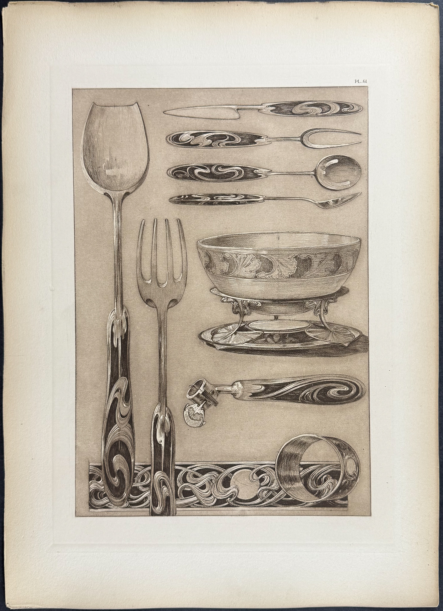 Mucha, Folio - 4 Lithographs of Serving Dishes