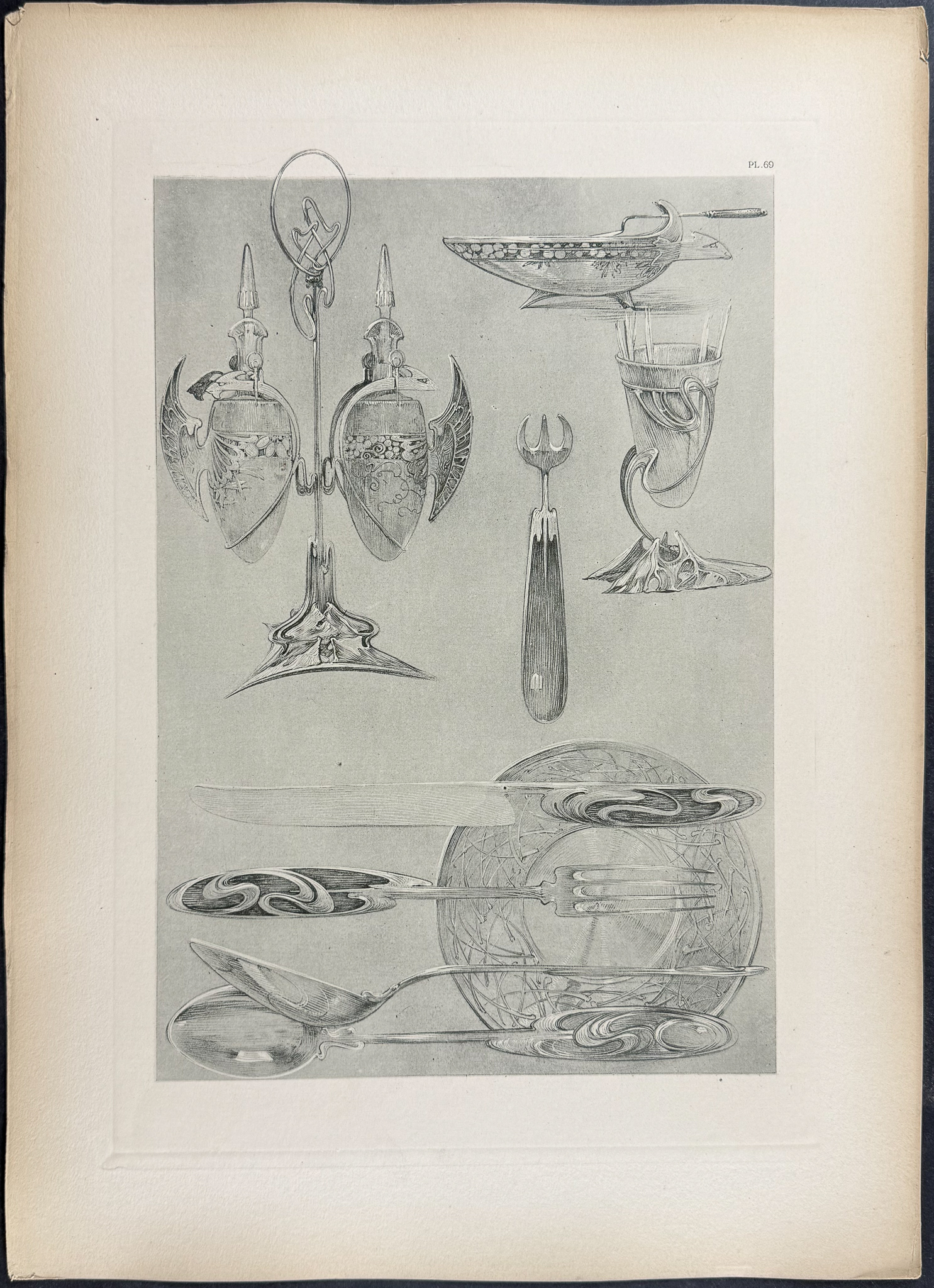 Mucha, Folio - 4 Lithographs of Serving Dishes