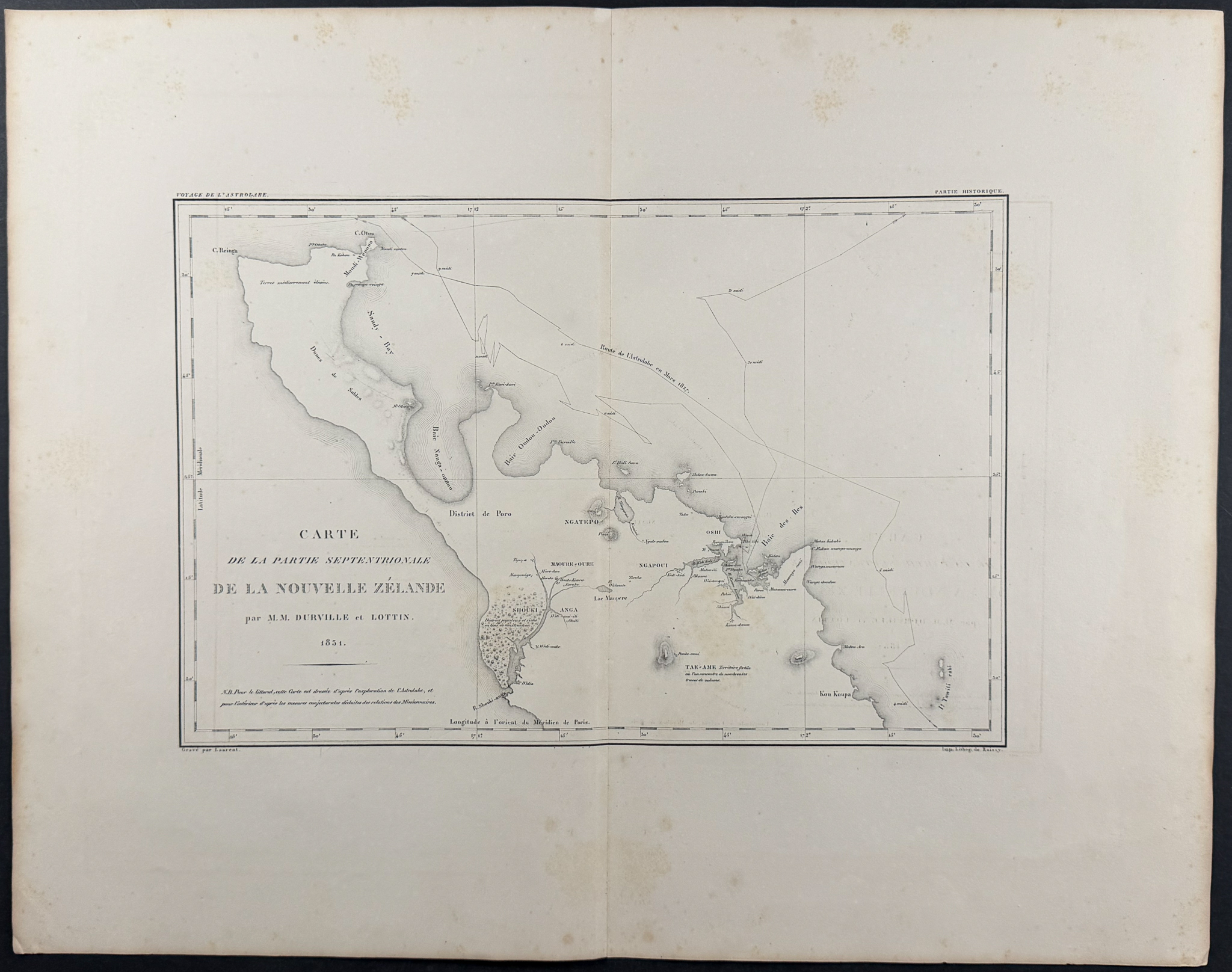 Dumont D'Urville - Pair of Maps of New Zealand