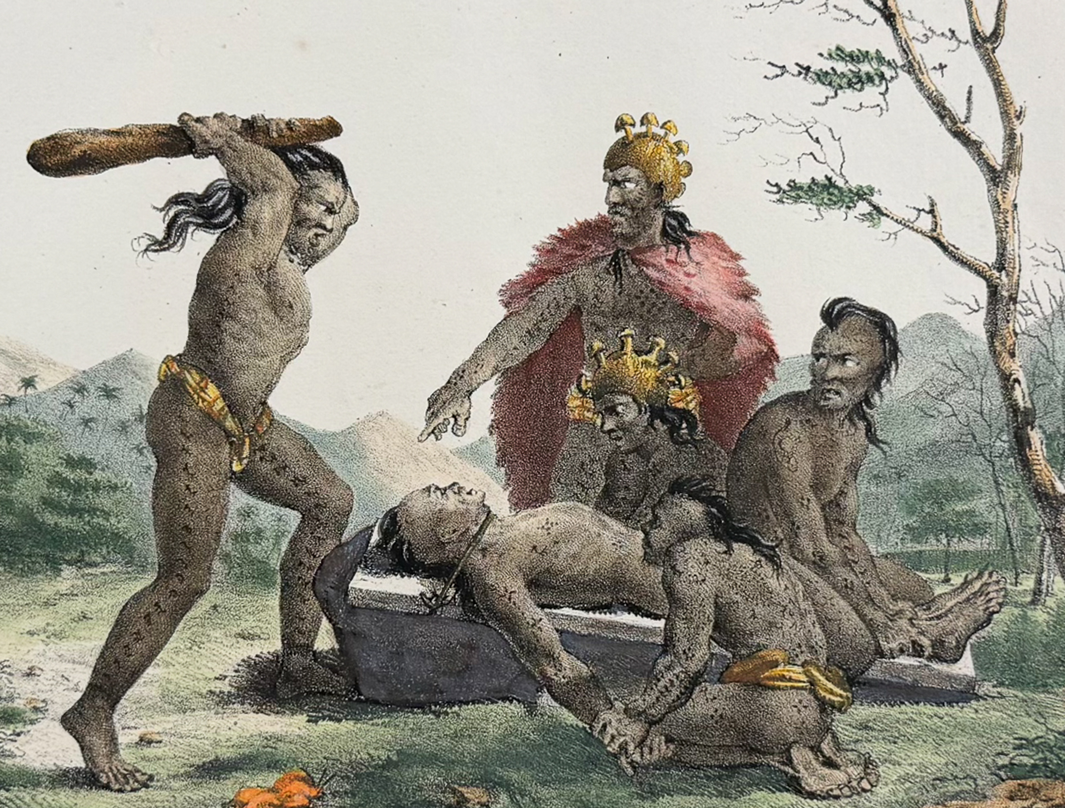 Arago, Hawaii - Method of executing a guilty person in the Sandwich Islands [Maniere de punir de mort un coupable aux iles Sandwich]