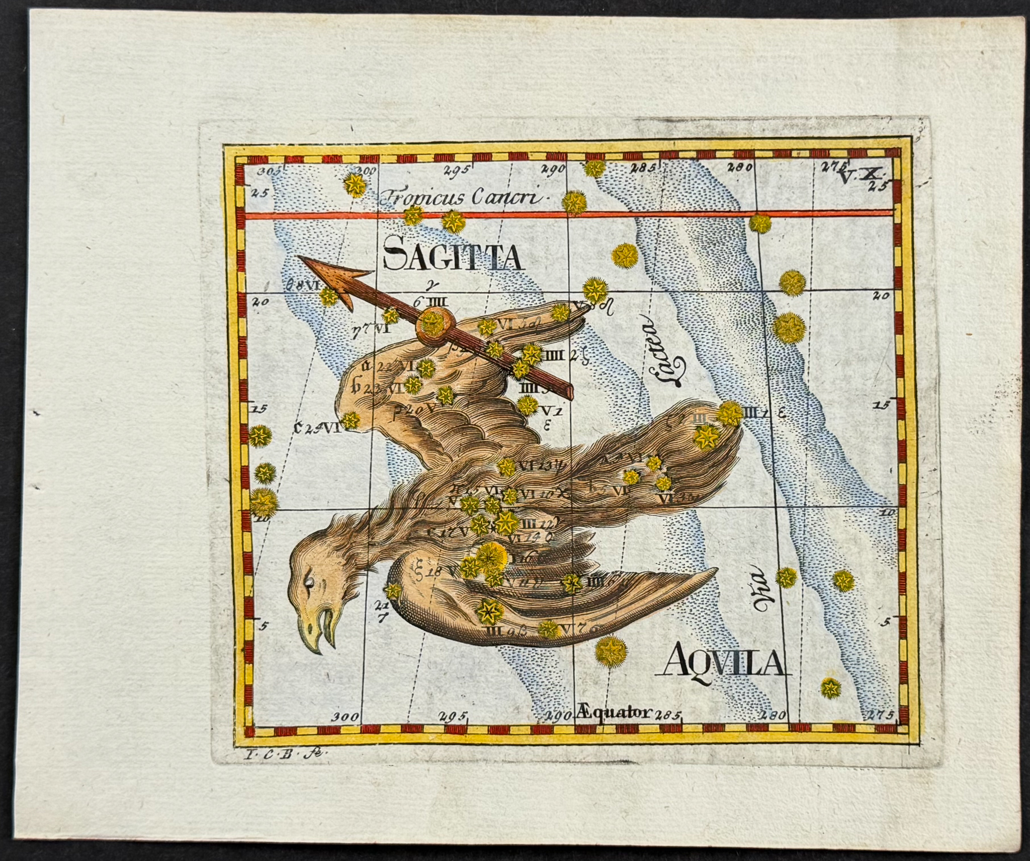 Thomas - Constellation or Celestial Chart of Sagitta (Arrow) & Aquila (Eagle)