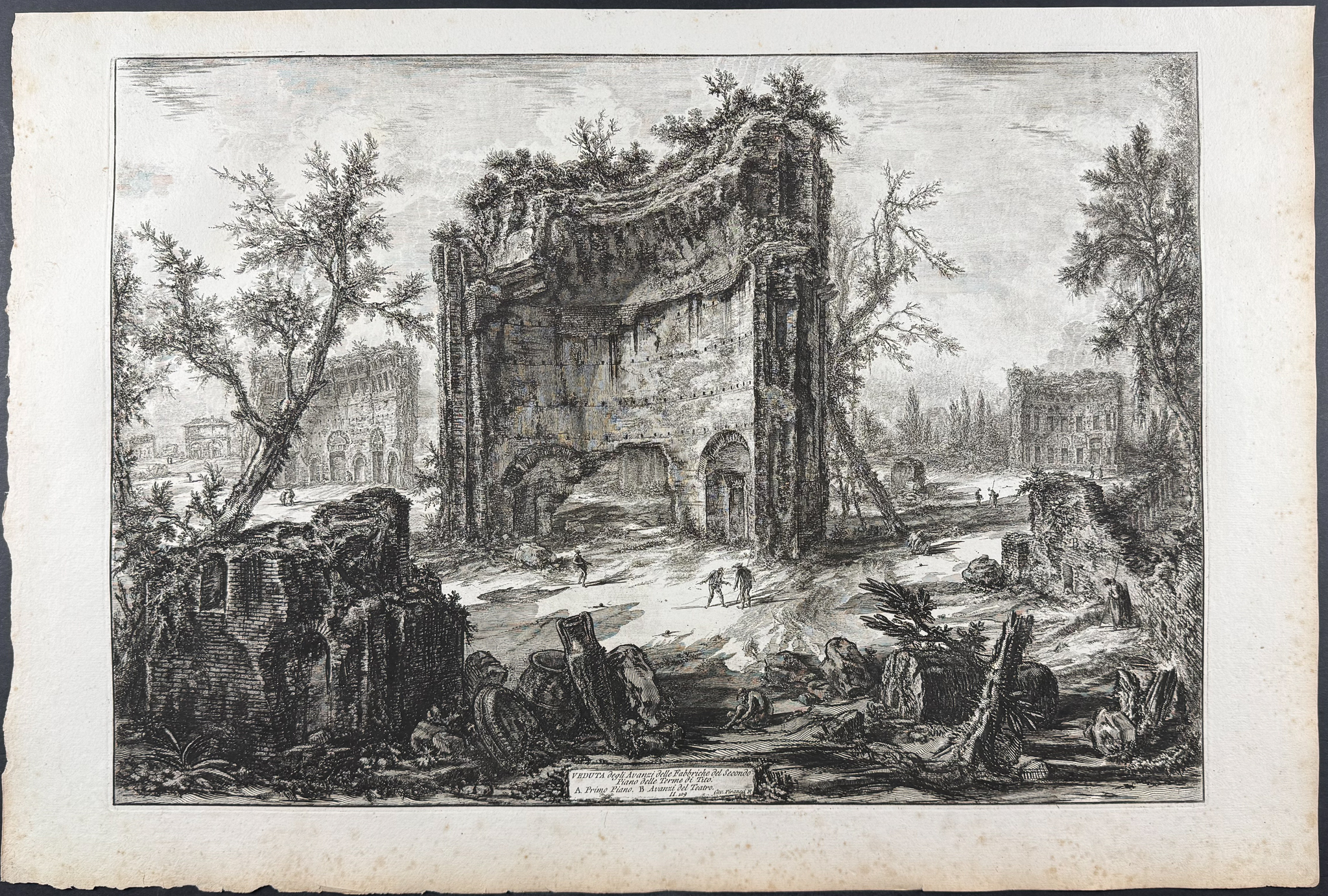Piranesi, Folio - View of the remains of the second story of the Baths of Titus [Veduta degli Avanzi dell Fabbriche del Secondo Piano delle 