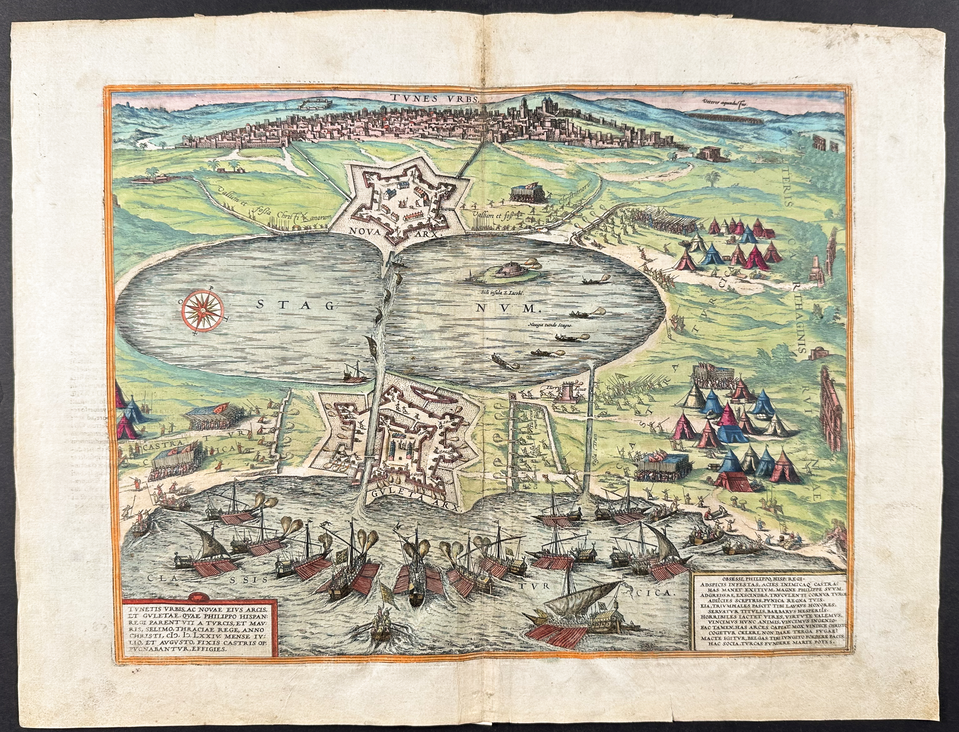 Braun & Hogenberg, pub. 1575 - View of Tunis, Tunisia, Africa