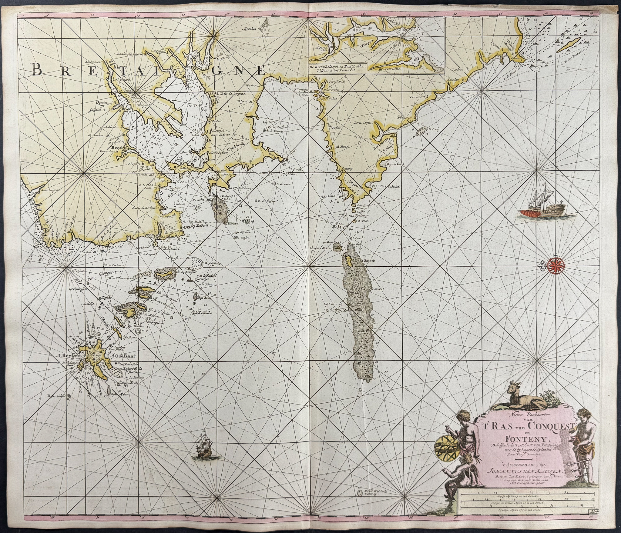 Van Keulen, Rare - Map of the West Coast of Brittany