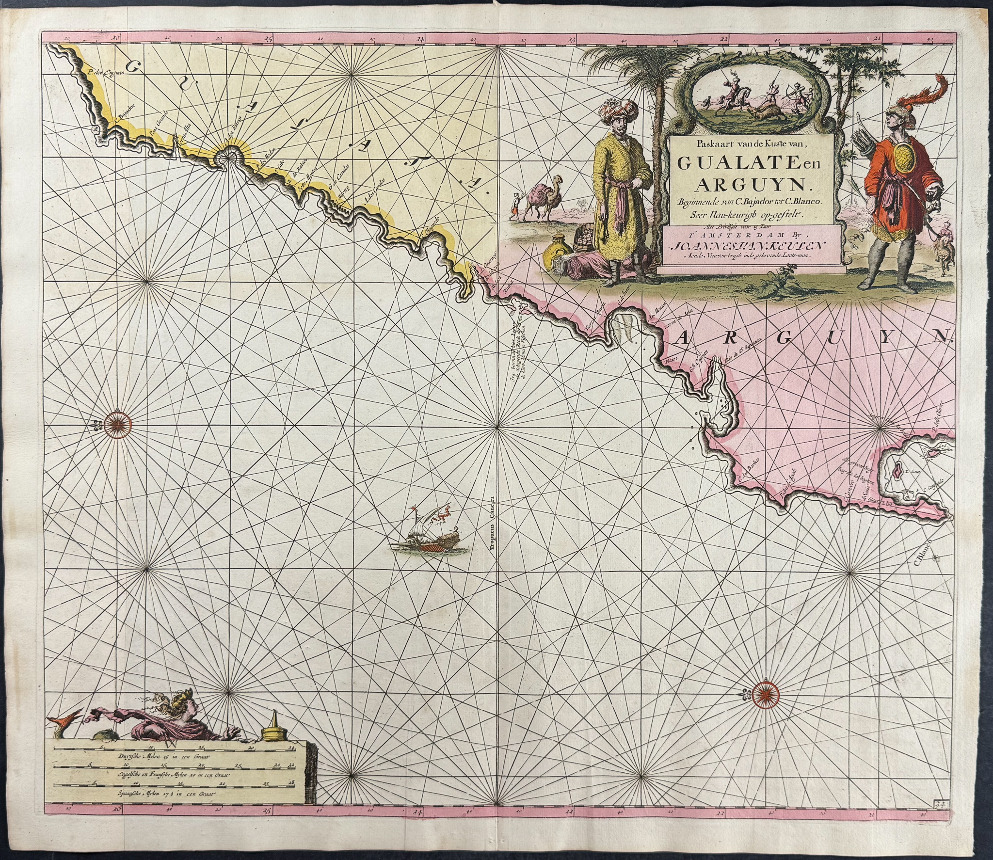 Van Keulen, Rare - Coastal Map of the Western Sahara