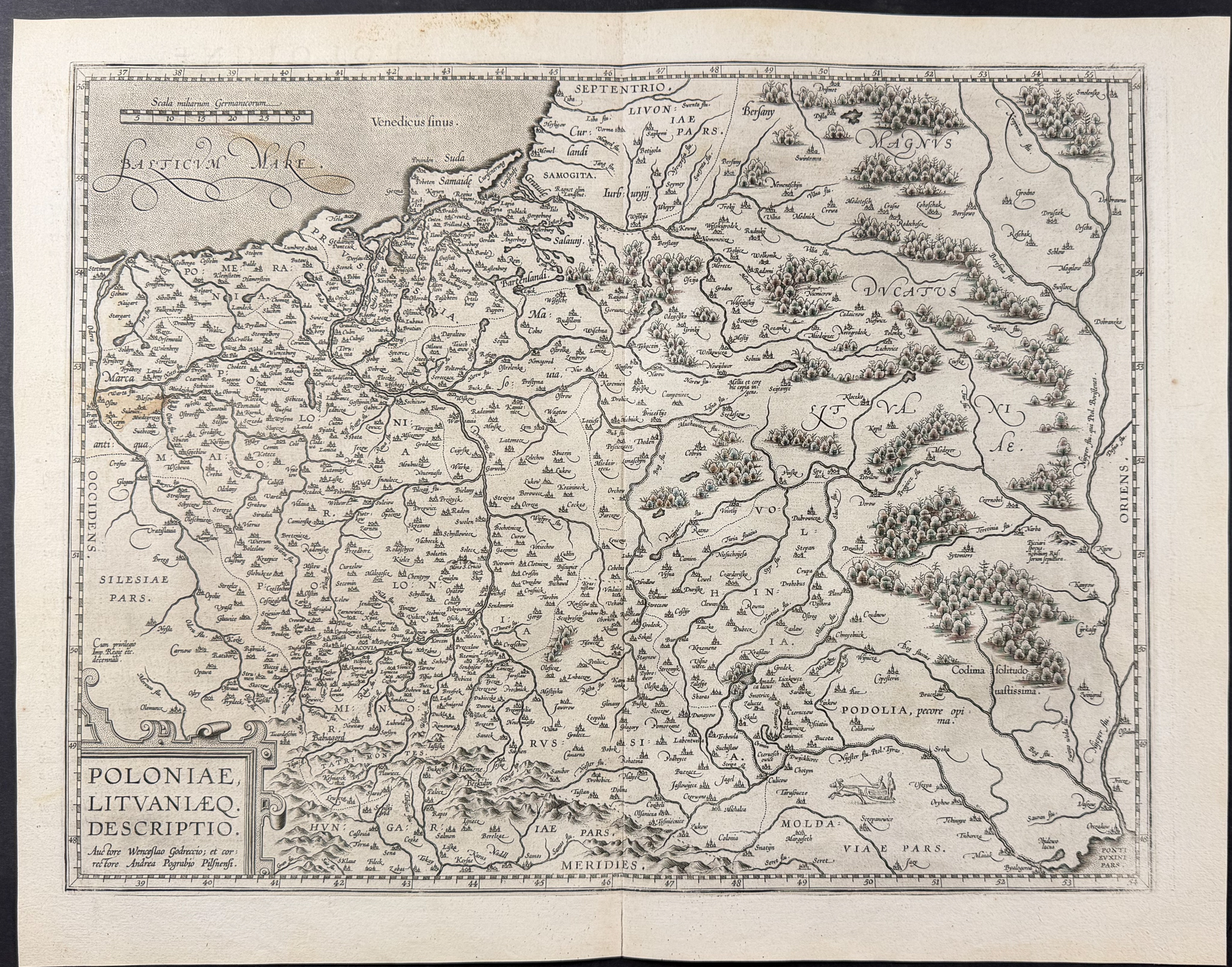 Ortelius, pub. 1587 - Map of Poland