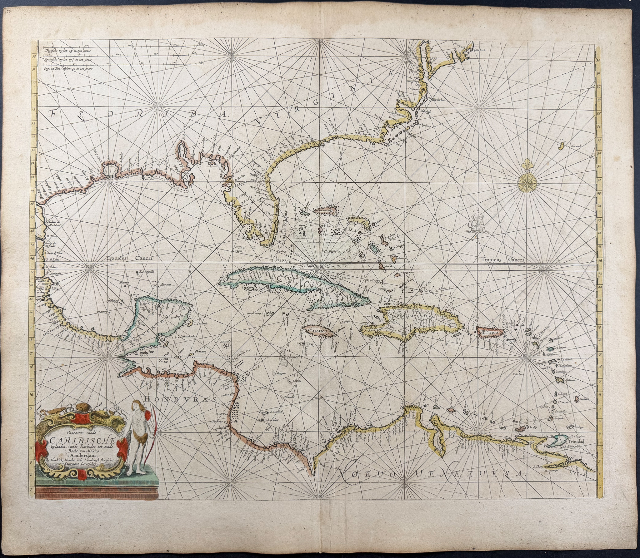 Doncker, pub. 1670 - Map of the West Indies, or the Caribbean Islands
