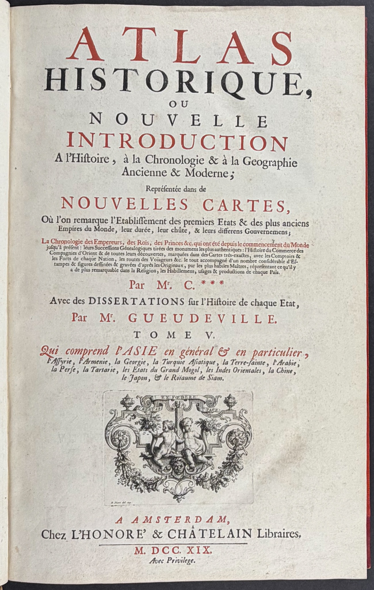 Chatelain's Atlas Historique - Volume 5 with 52 Engravings of Asia