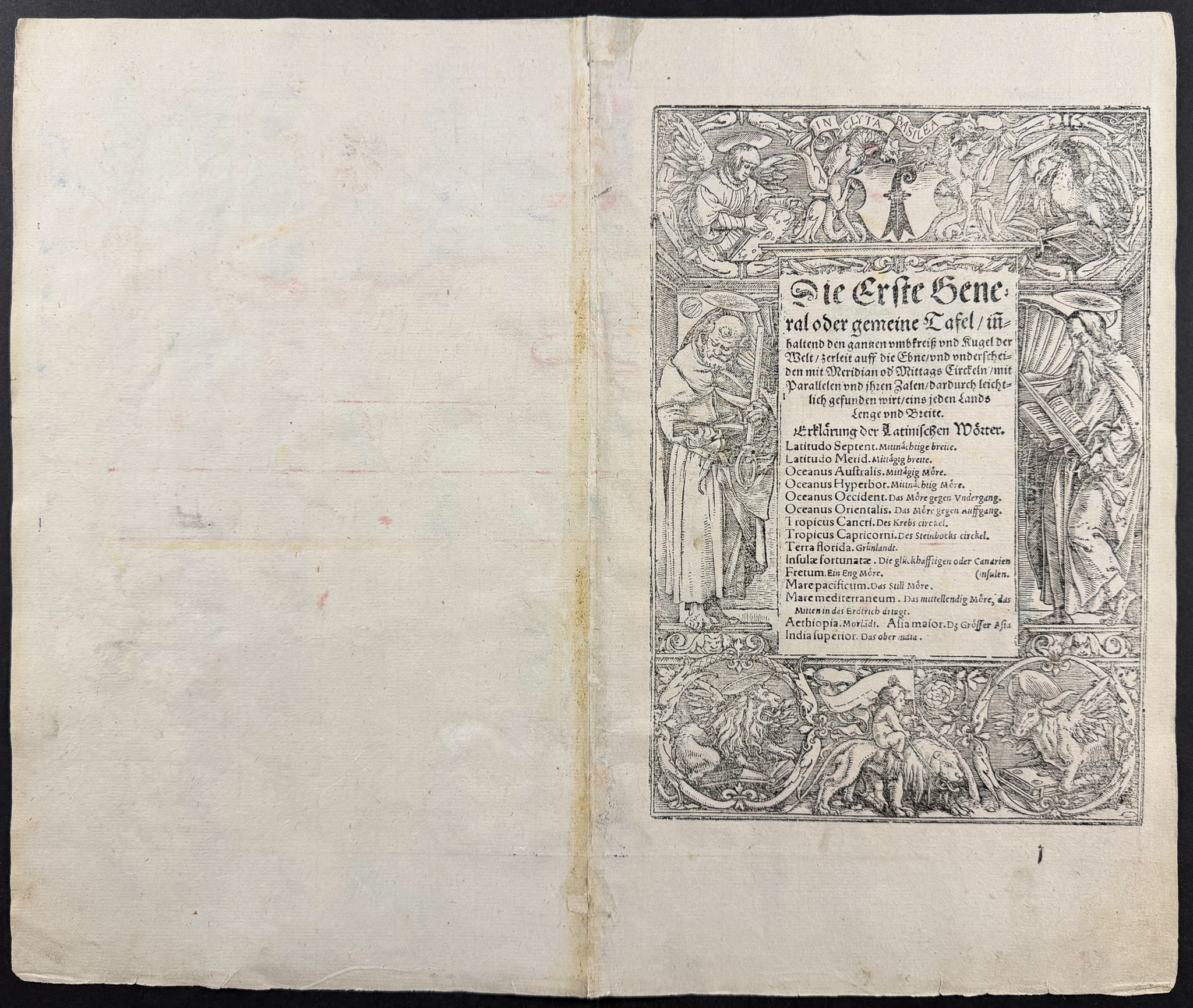 Munster, pub. 1574 - Map of the World (America named Terra Forida)