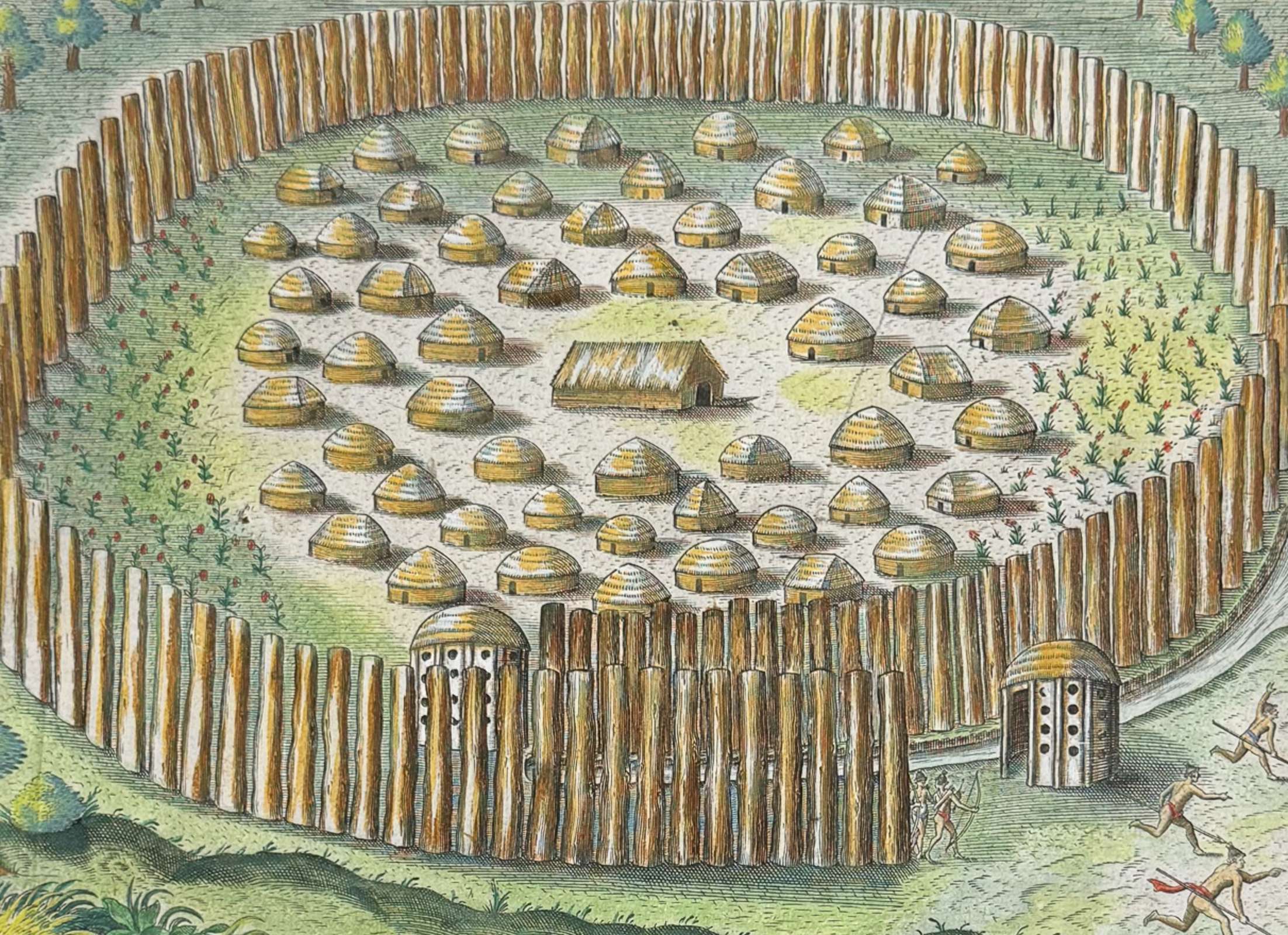 De Bry - Florida - Constructions of fortified towns among the Floridians