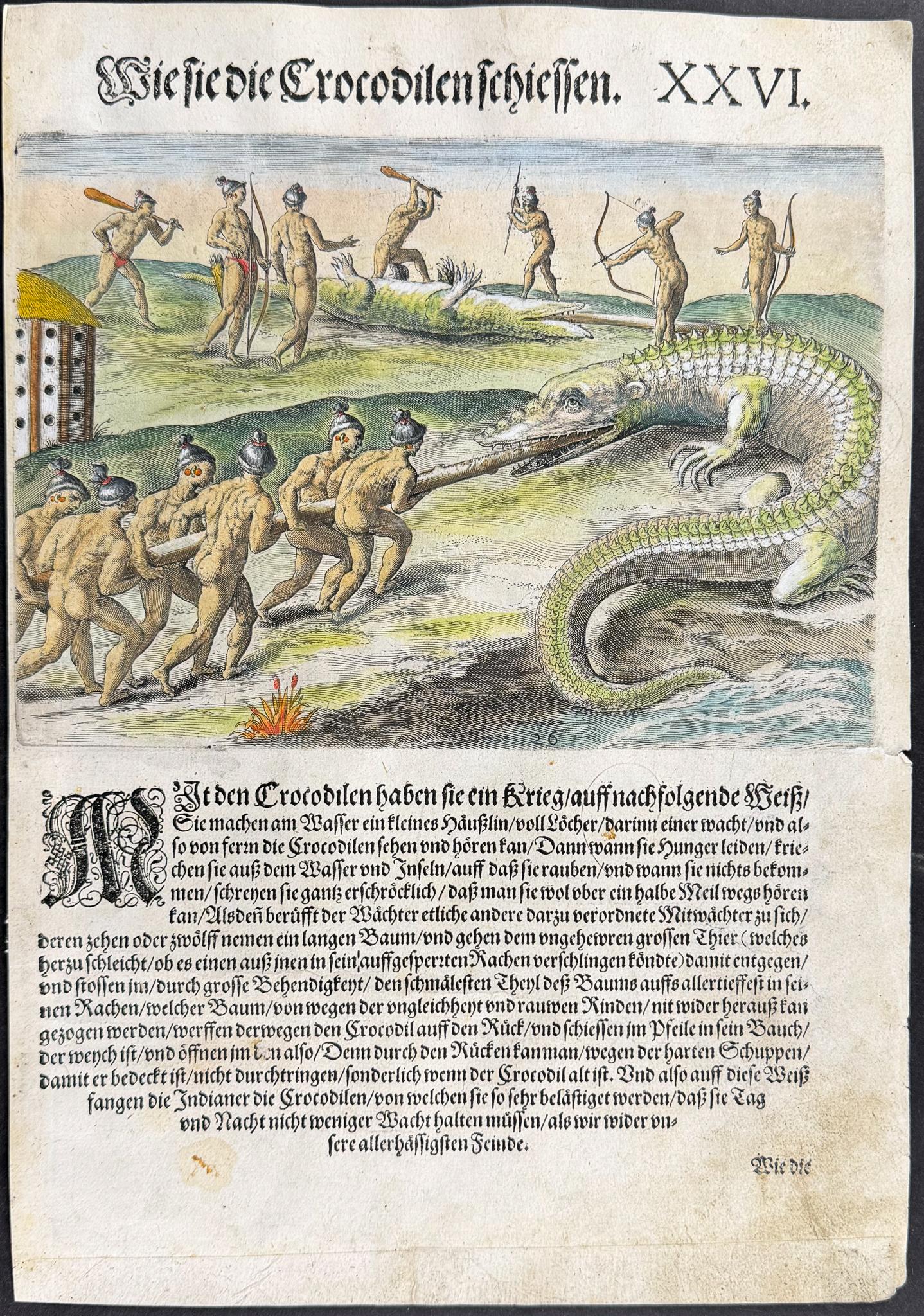 De Bry - Florida - Killing alligators (or Crocodiles)