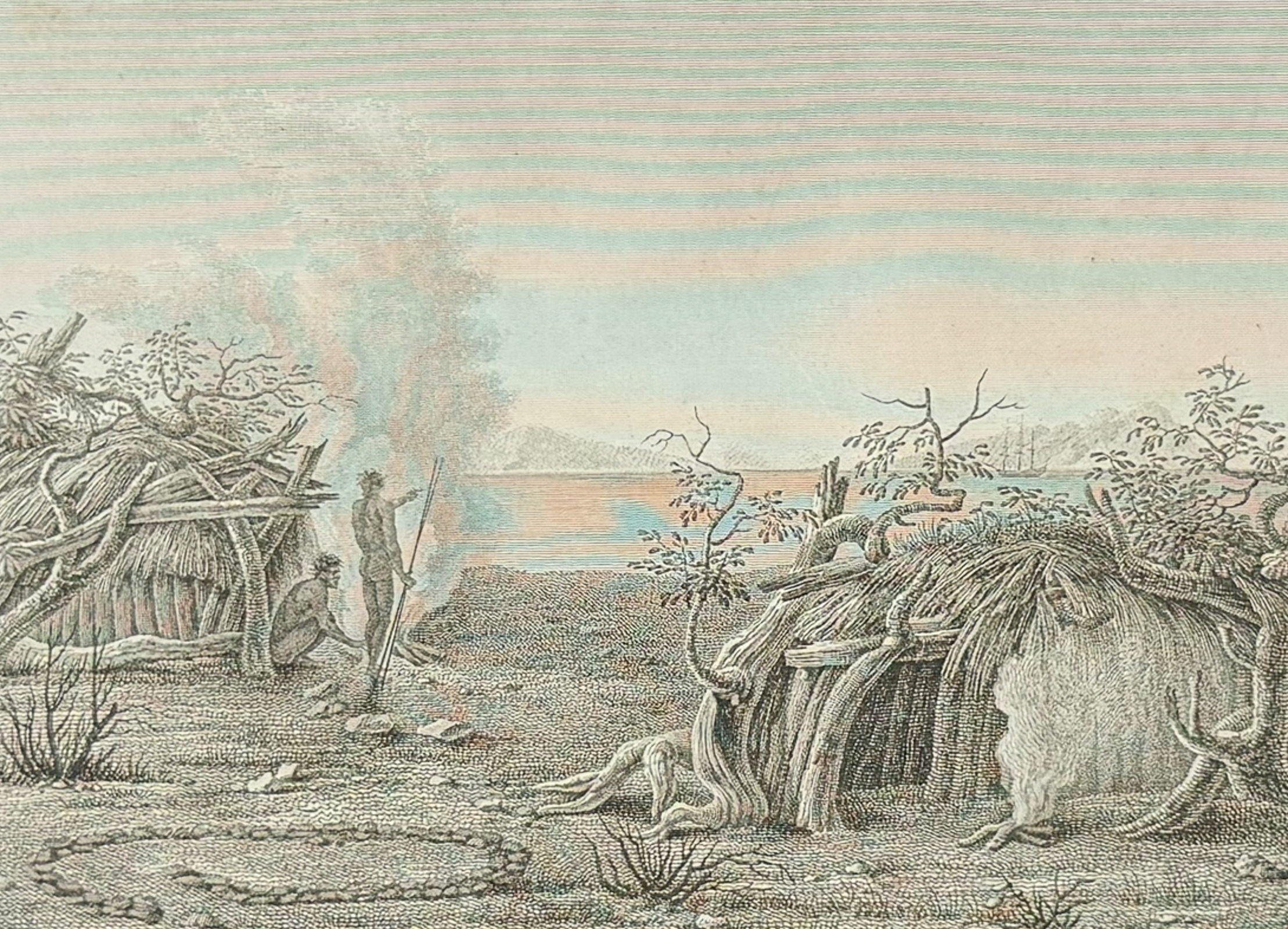 Peron & Freycinet - Native Australian or Aborigine Habitat [Australia, New Holland]