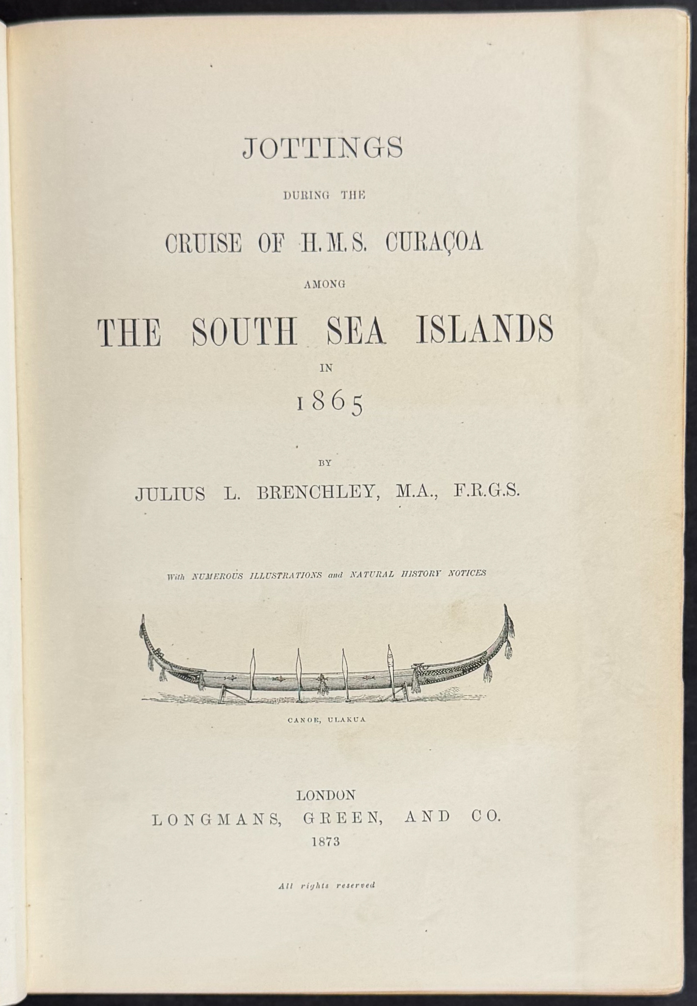 Brenchley's South Sea Islands in 1865 - Volume with 60 Lithographs