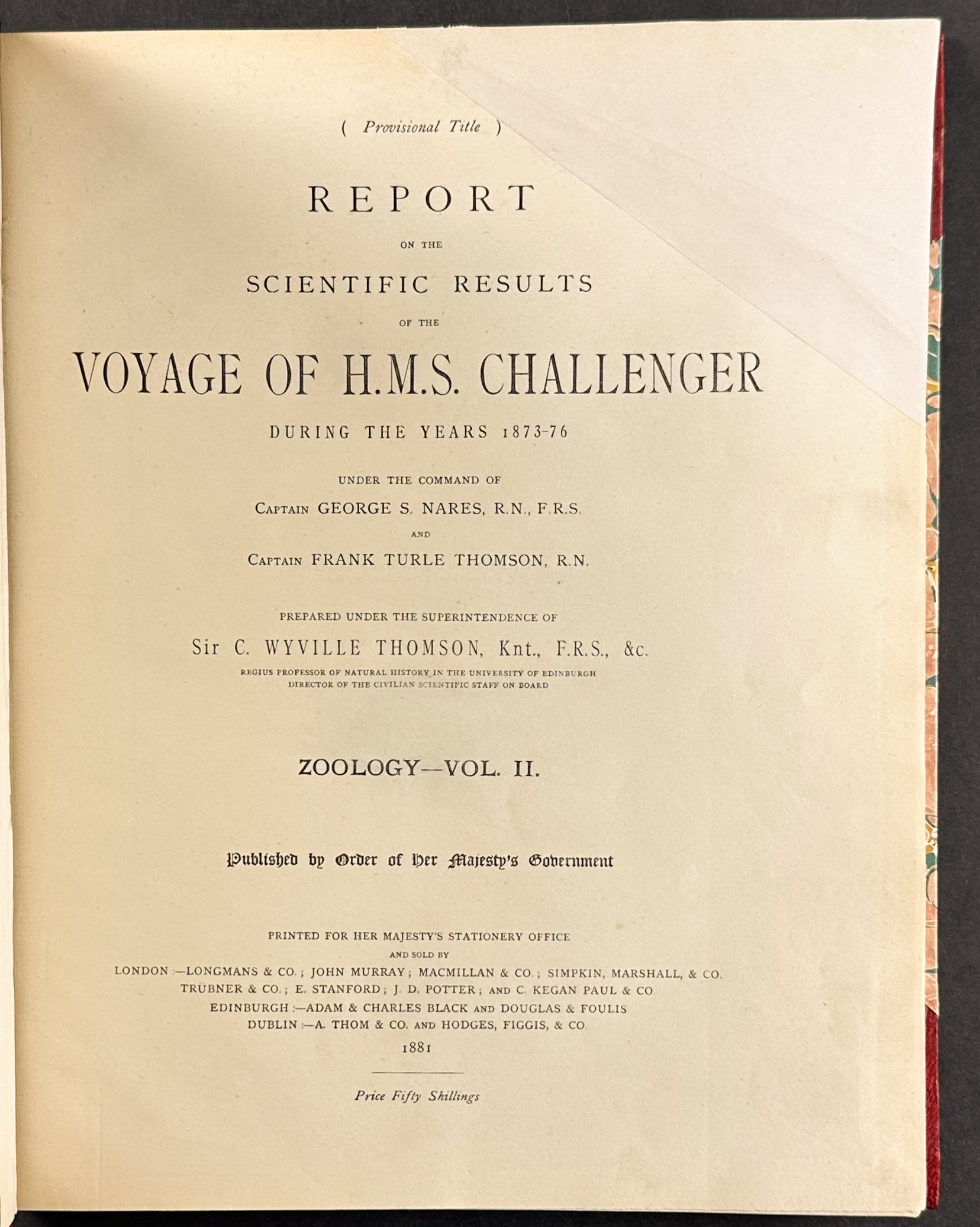 Thomson's The Voyage of the HMS Challenger - Volume with 30 Originally Hand-Colored Lithographs