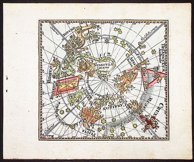 Thomas - Constellation or Celestial Chart. This celestial engraving is from Corbinian Thomas's 