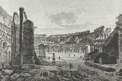 Rossini - Colosseum - Veduta del grand'interno dell'Anfiteatro Falvio, detto il Colosseo. This 