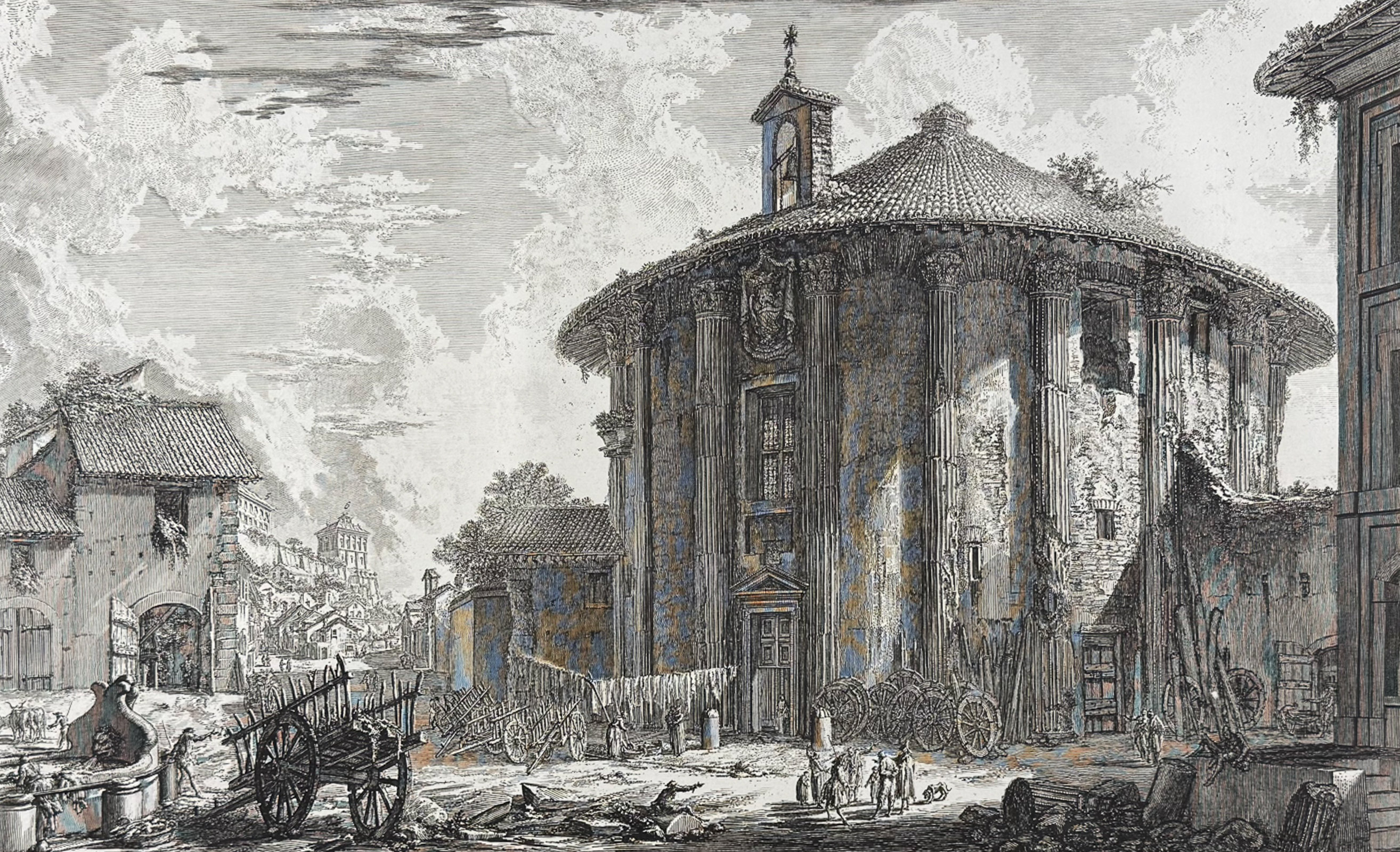 Piranesi, Folio - View of the Temple of Cybele in Piazza della Bocca della Verità [Veduta del Tempiodi Cibele a Piazza della Bocca della Ver
