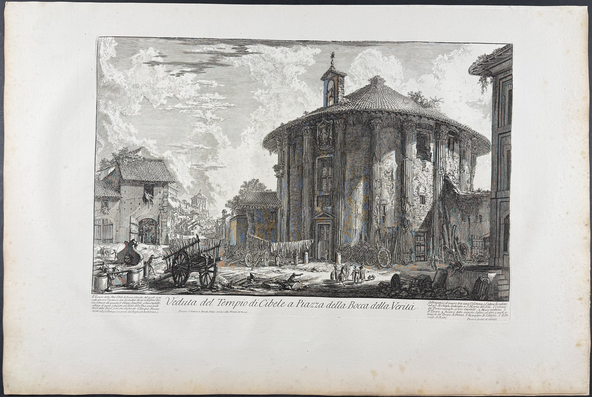 Piranesi, Folio - View of the Temple of Cybele in Piazza della Bocca della Verità [Veduta del Tempiodi Cibele a Piazza della Bocca della Ver