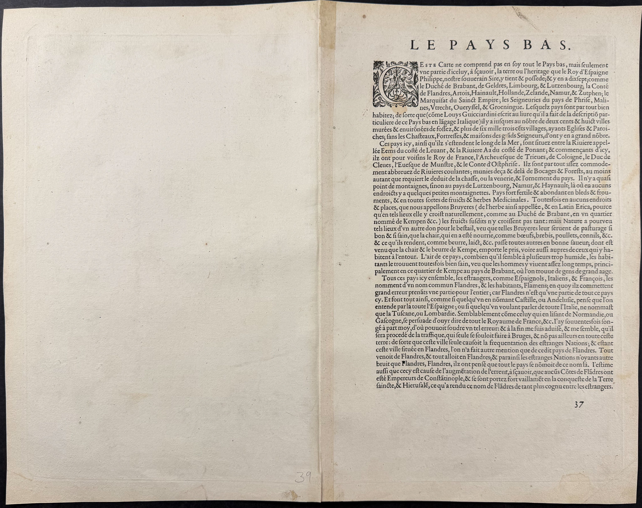 Ortelius, pub. 1587 - Map of the Netherlands & Belgium (Germany Inferior)