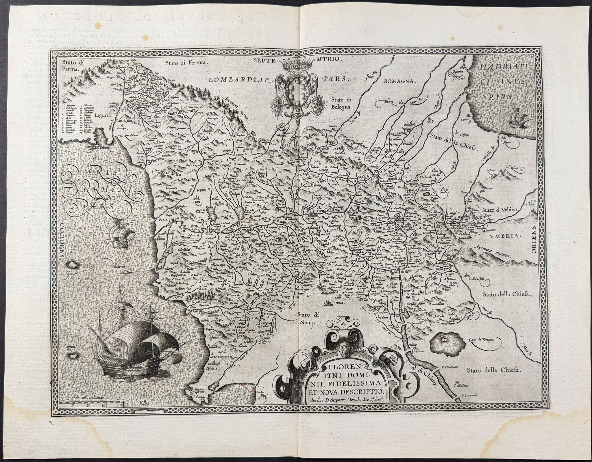 Ortelius, pub. 1587 - Map of Florence, Italy