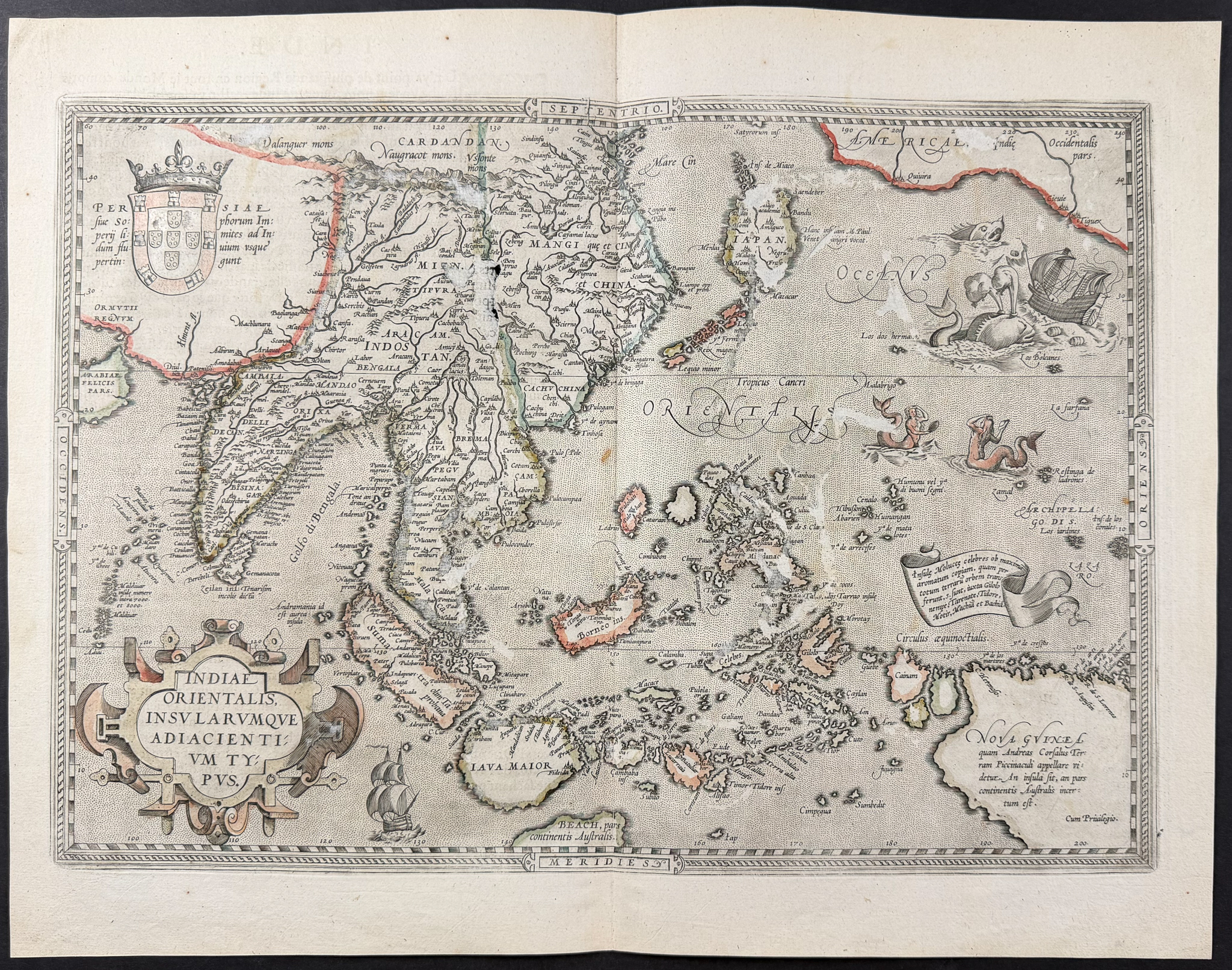 Ortelius, pub. 1587 - Map of the East Indies
